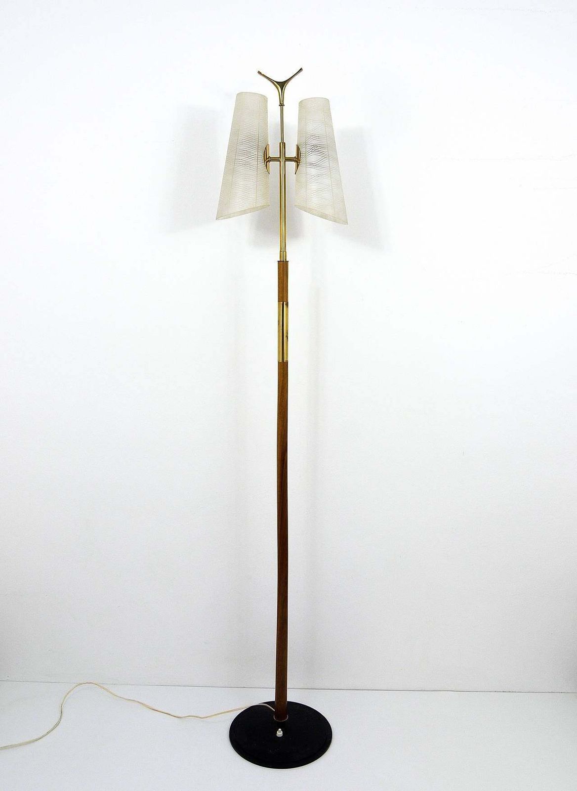 Rupert Nikoll Mid Century Brass Floor Lamp, Austria, 1950s photo furniture