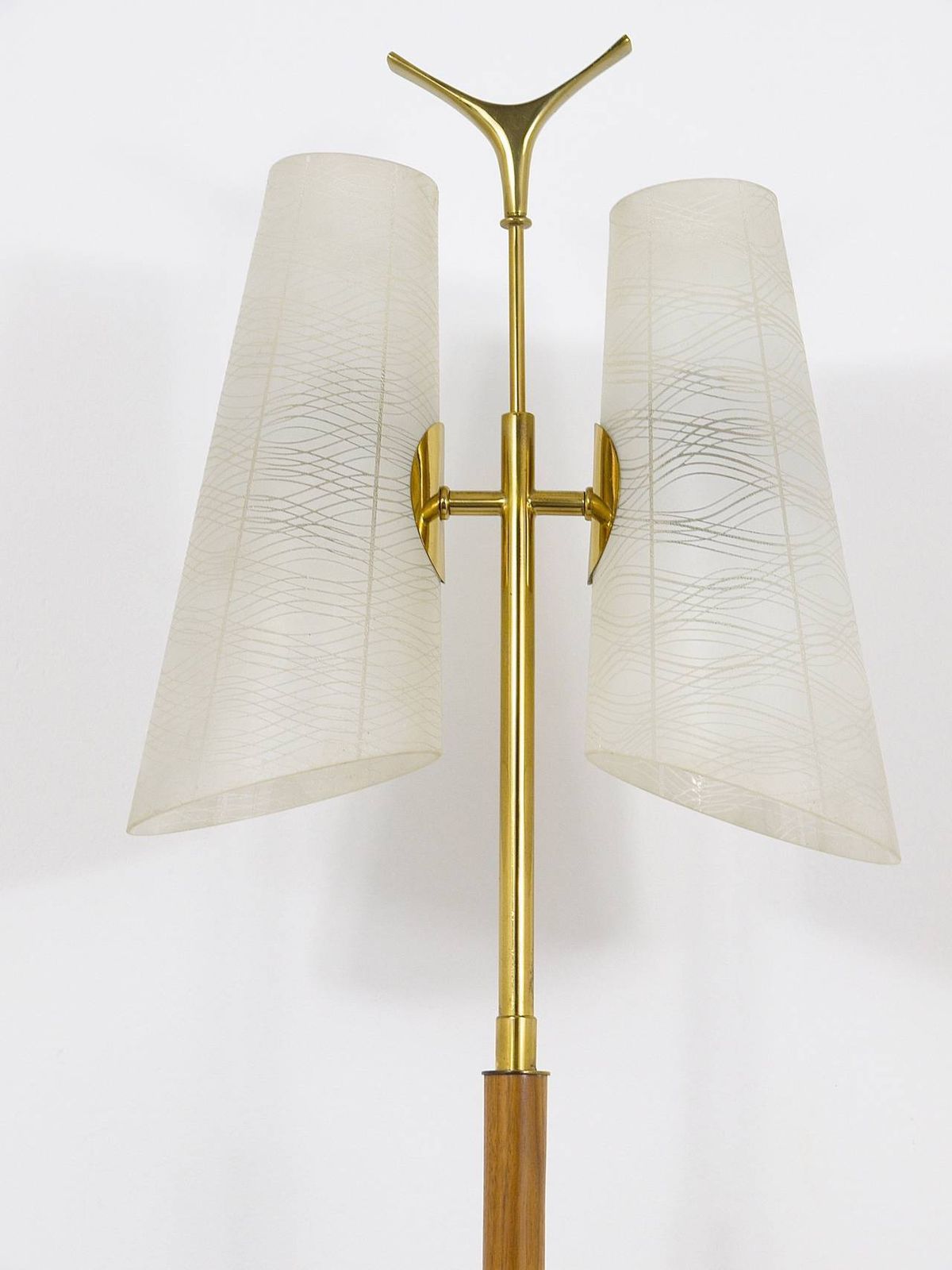 Rupert Nikoll Mid Century Brass Floor Lamp, Austria, 1950s photo for sale