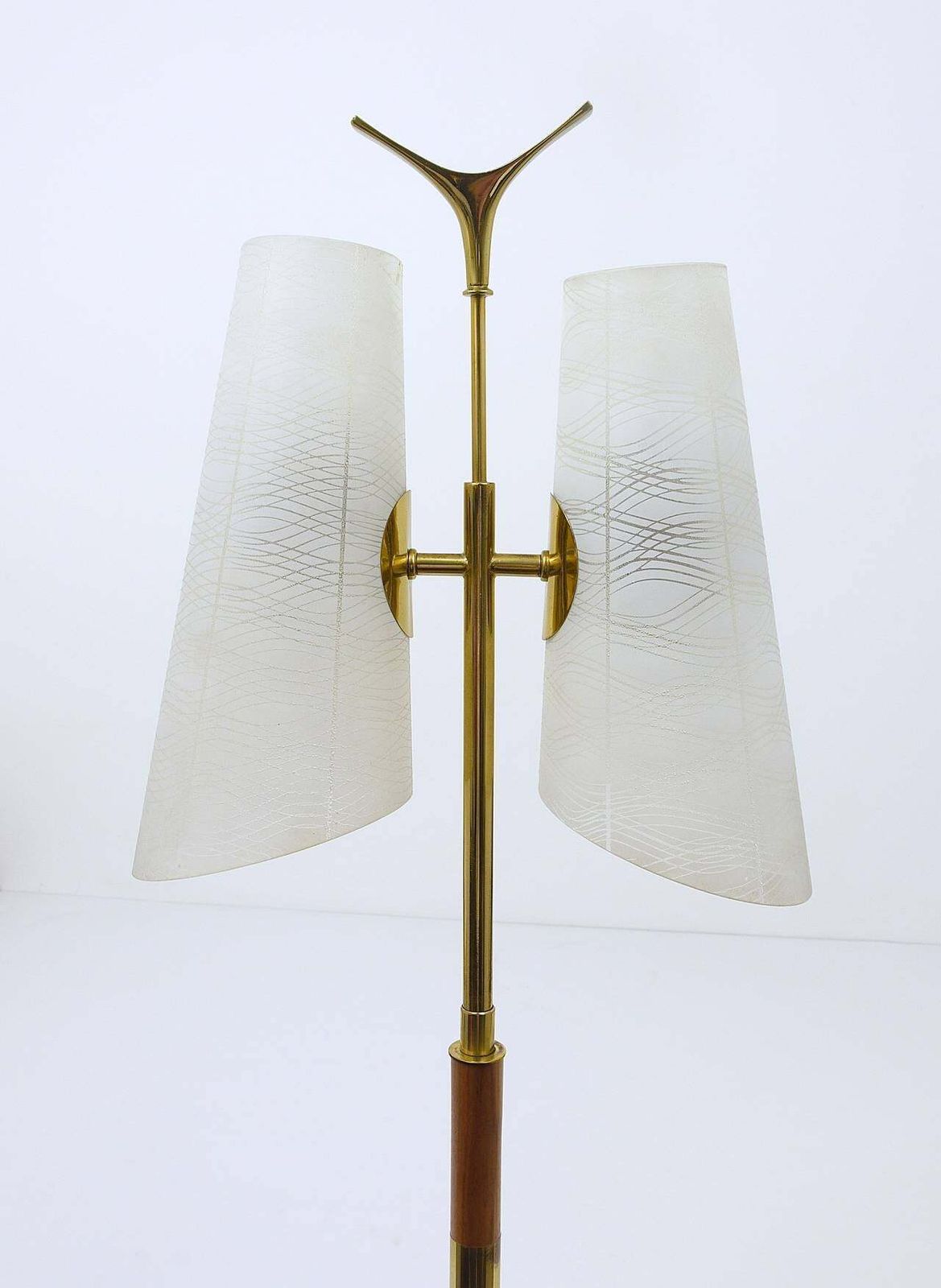 photo furniture Rupert Nikoll Mid Century Brass Floor Lamp, Austria, 1950s