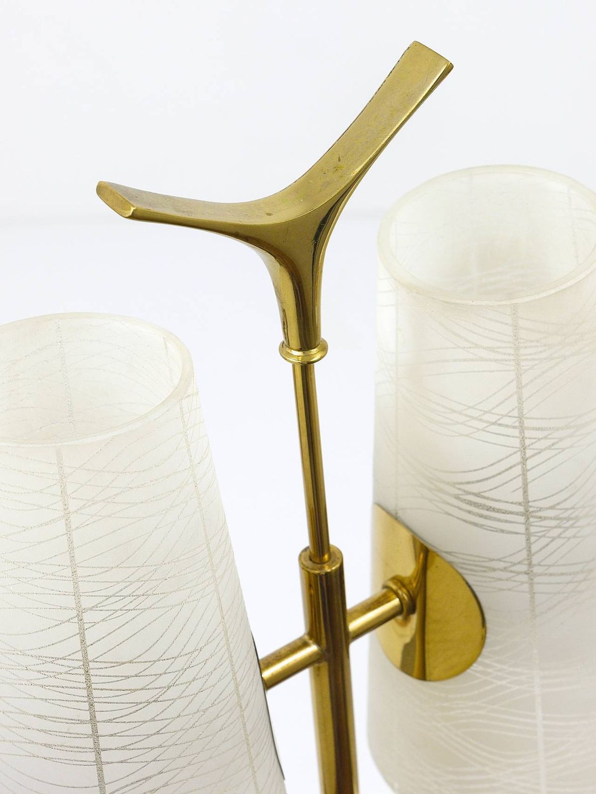 photo for sale Rupert Nikoll Mid Century Brass Floor Lamp, Austria, 1950s