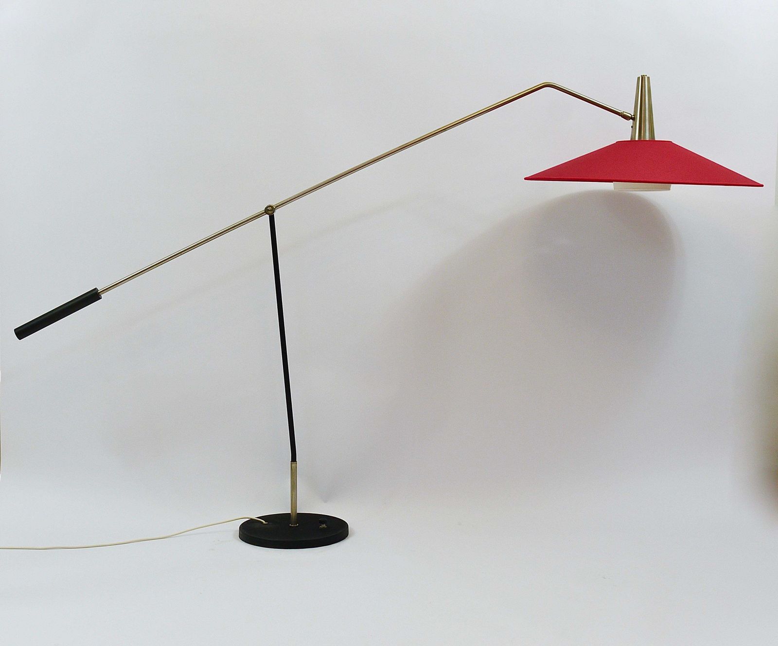 Rupert Nikoll Articulating Counterweight Midcentury Floor Lamp, Nickel, Brass photo buy