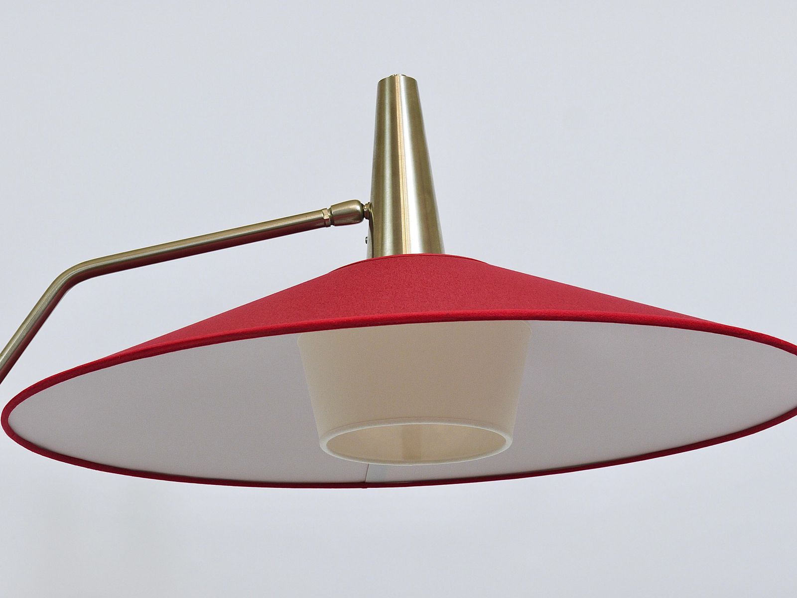 photo vintage Rupert Nikoll Articulating Counterweight Midcentury Floor Lamp, Nickel, Brass