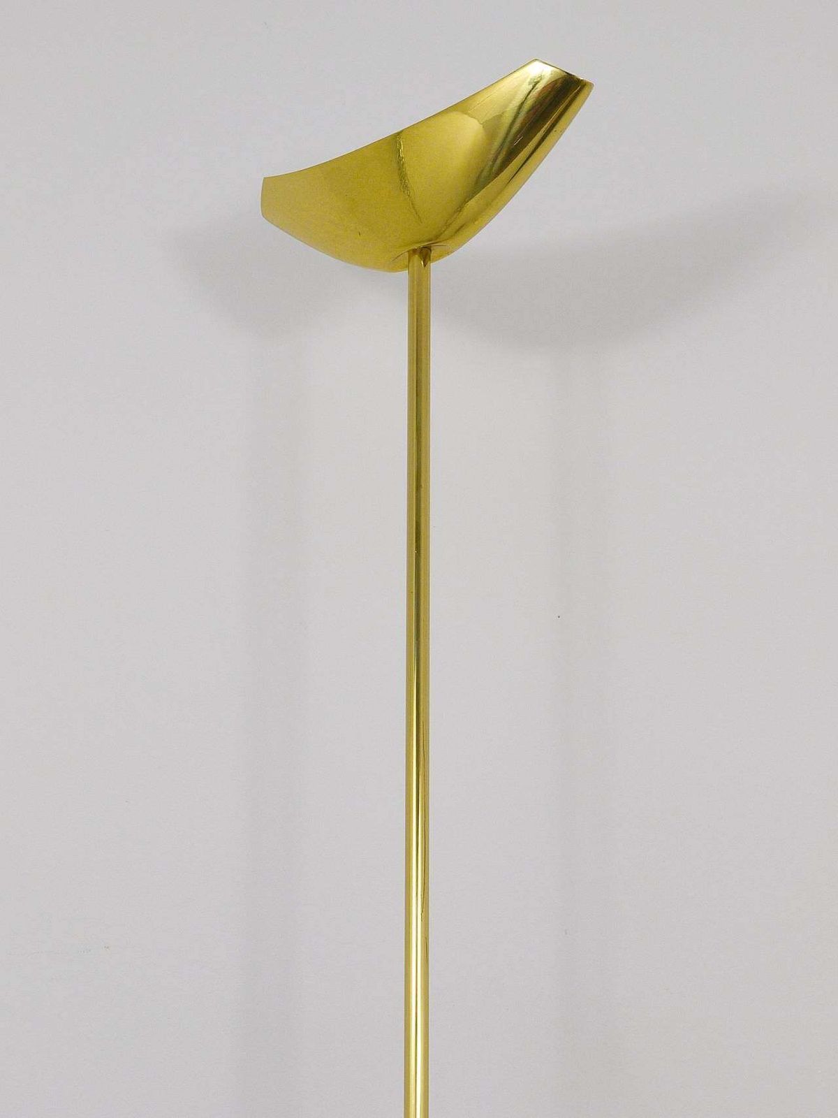 photo for sale Rodolfo Dordoni Postmodern Brass & Wood Uplight Floor Lamp, Italy, 1980s
