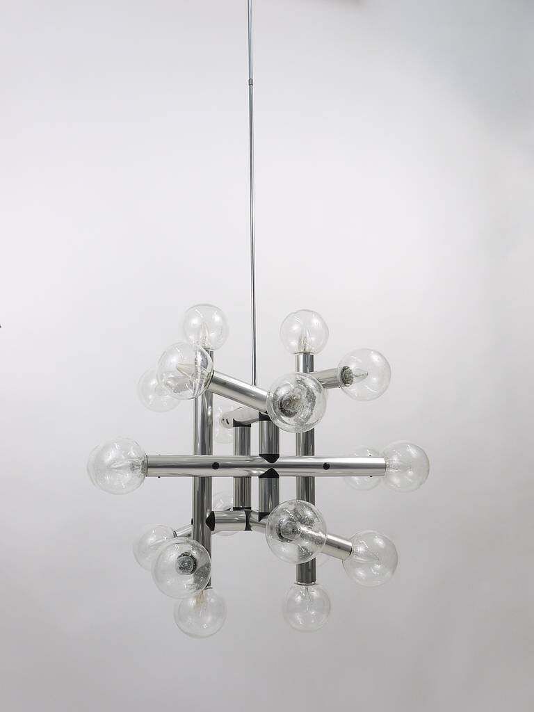 Up  Of 3 Identical J.T. Kalmar Atomic Ceiling Lamps Chandeliers, Austria, 1960s photo buy
