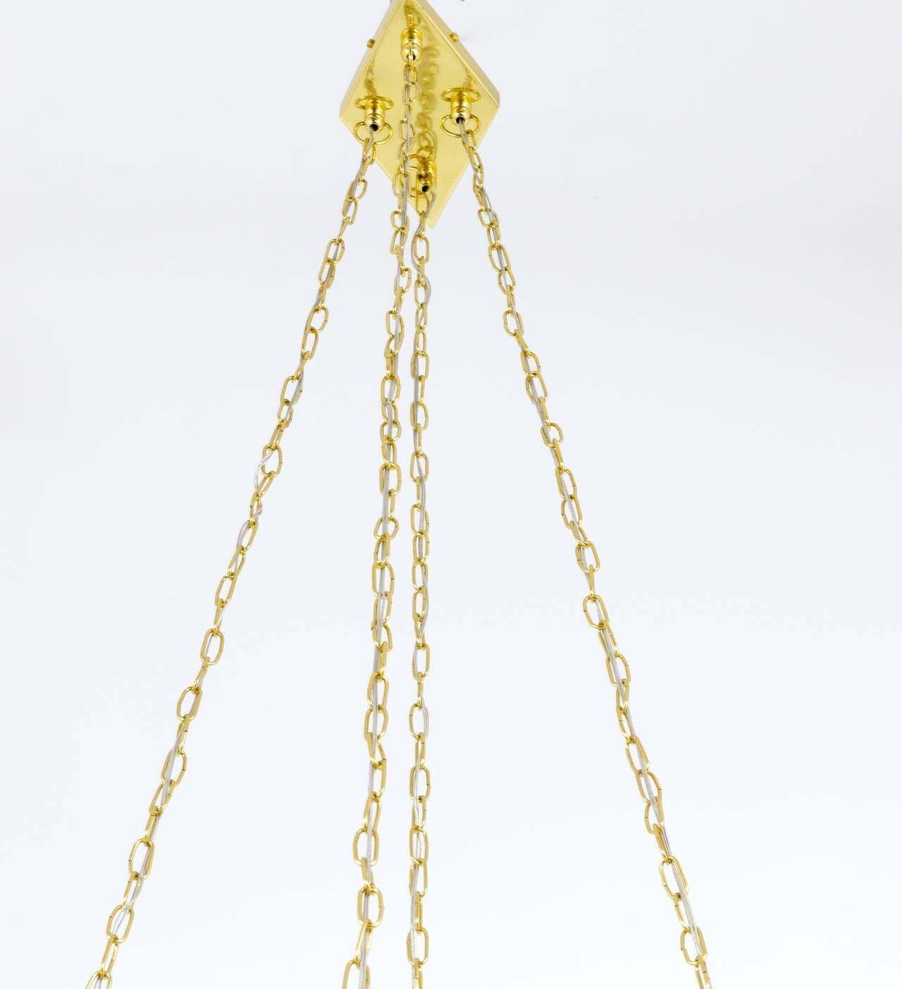 Rupert Nikoll Large Midcentury Brass Chandelier, Austria, 1950s photo furniture