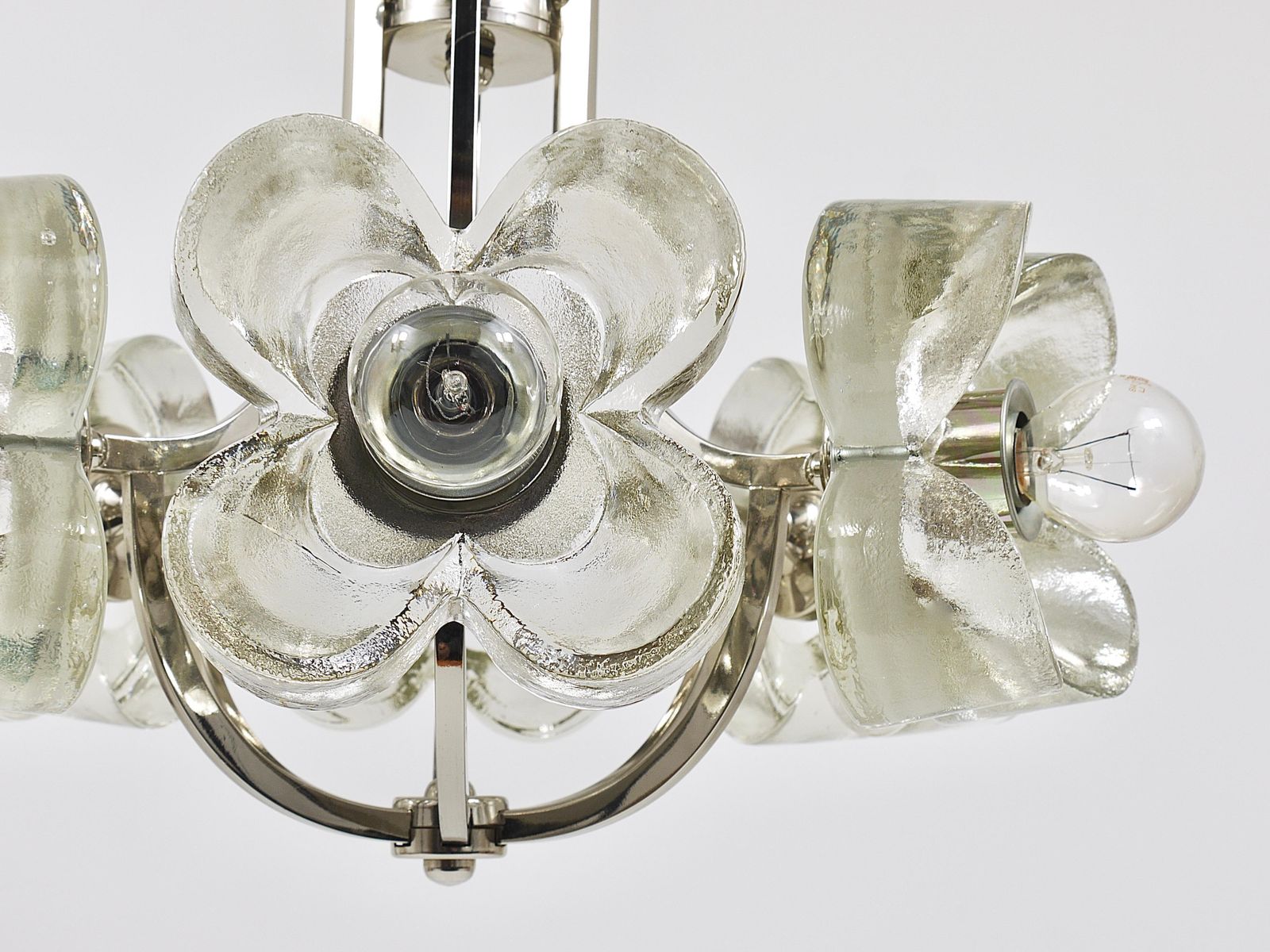 Kalmar Style Crystal Glass Flower Pendant Chandelier By Sische, Germany, 1970s photo 1532.0