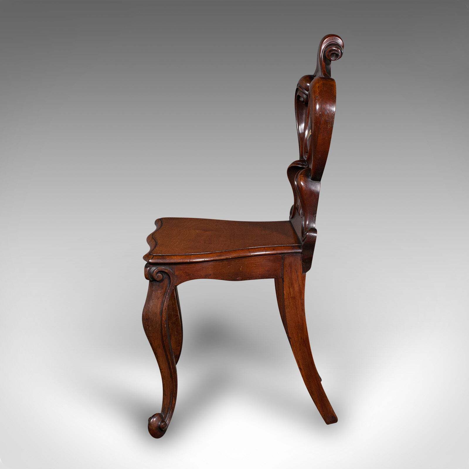 Antique Law Chambers Hall Chair, Scottish, Walnut, Reception Seat, Victorian photo 985.0