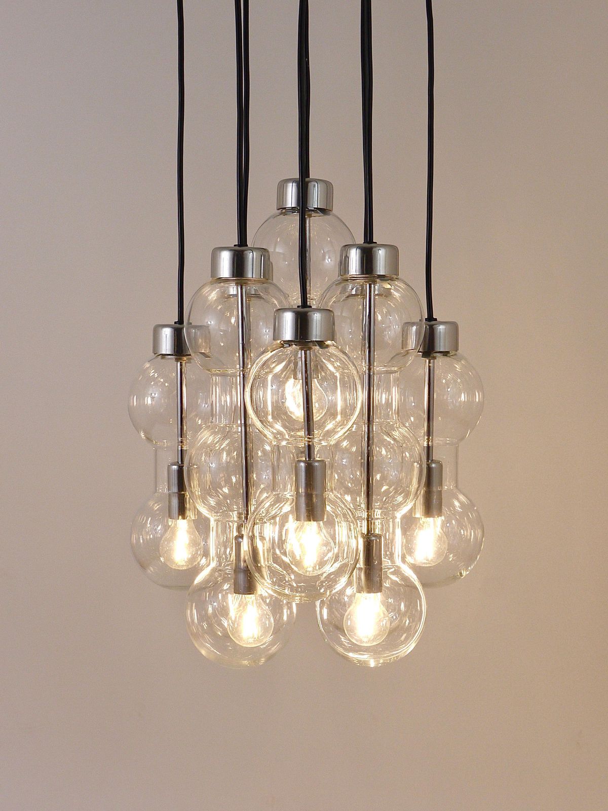 photo for sale Impressive Doria Cascading Hourglass Chandelier, Space Age, Germany, 1960s