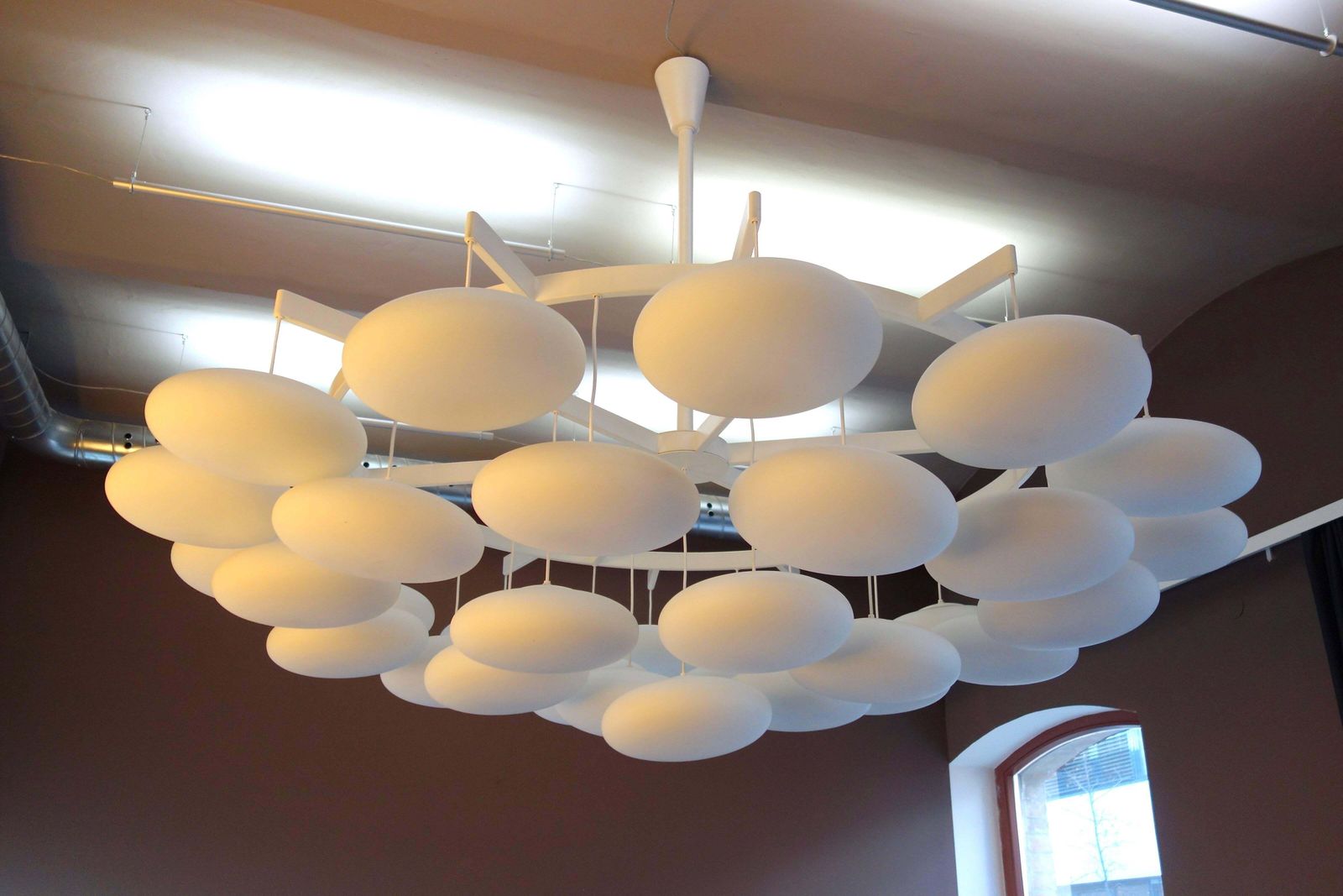 photo for sale Impressive Large Mid Century Modern Cloud Chandelier From Milchhalle Vienna