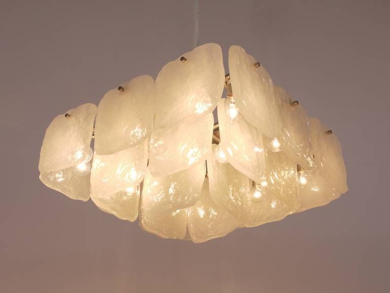 Huge J.T. Kalmar Square Chandelier With Frosted Ice Glass Panels, Austria, 1960s photo furniture