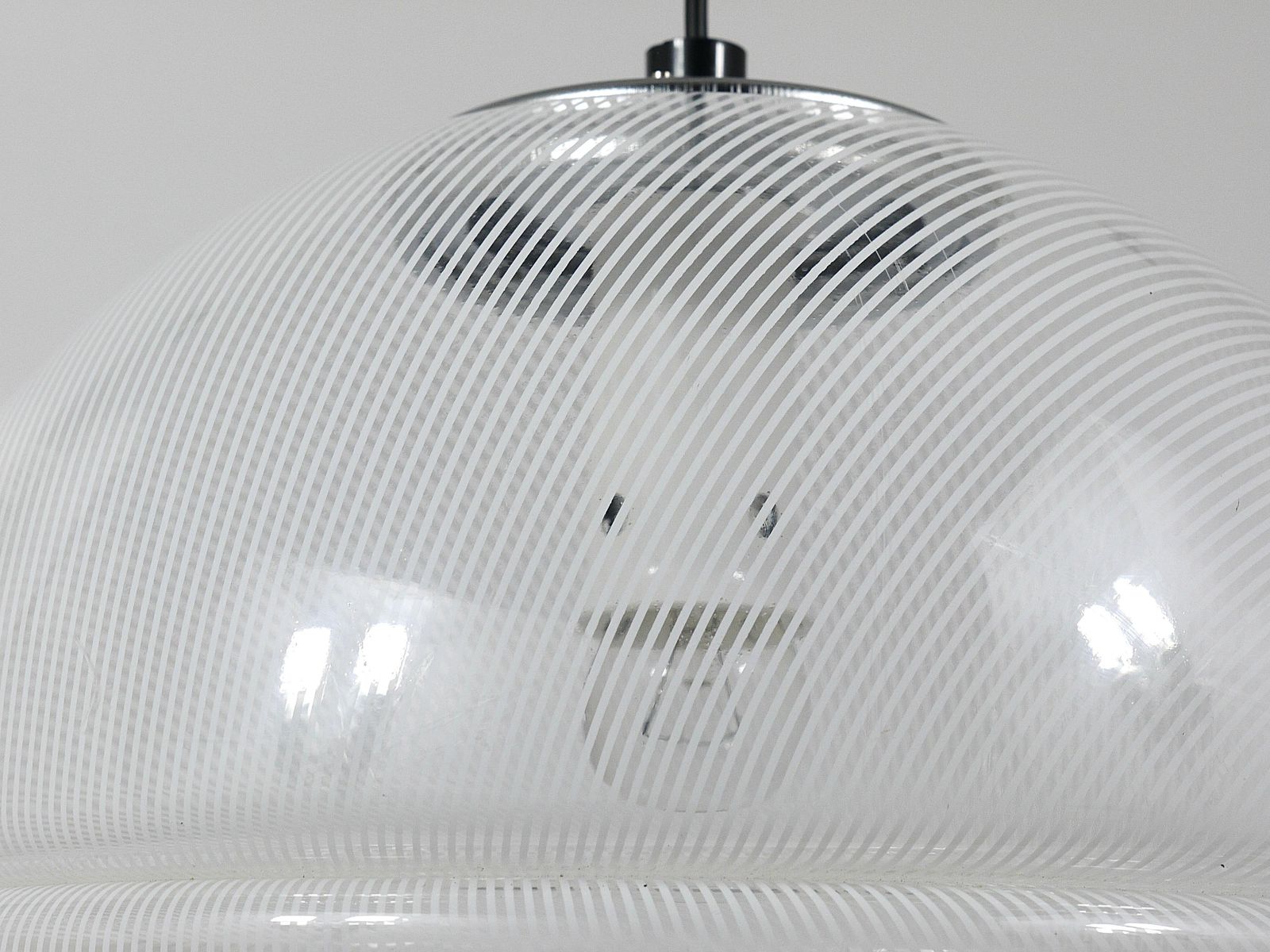 photo furniture Harvey Guzzini Post Modern Striped Op Art Globe Pendant Lamp By Meblo, 1970s