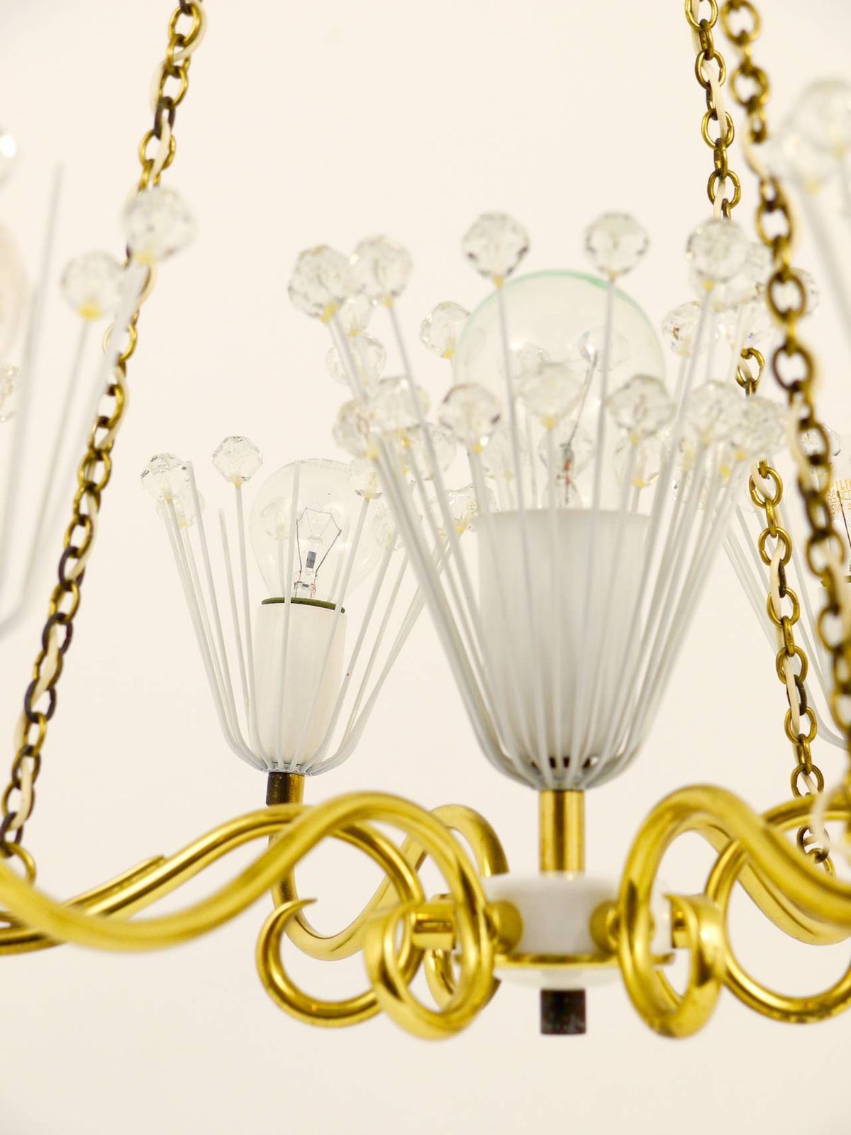 photo furniture Emil Stejnar Midcentury Brass Chandelier, Rupert Nikoll Vienna, Austria, 1950s