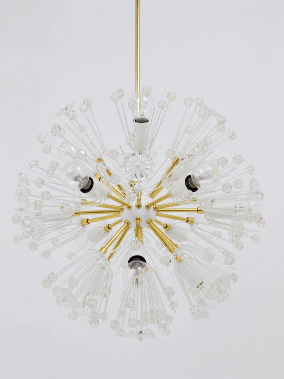 Emil Stejnar Blowball Sputnik Brass Chandelier By Rupert Nikoll, Austria, 1950s photo furniture