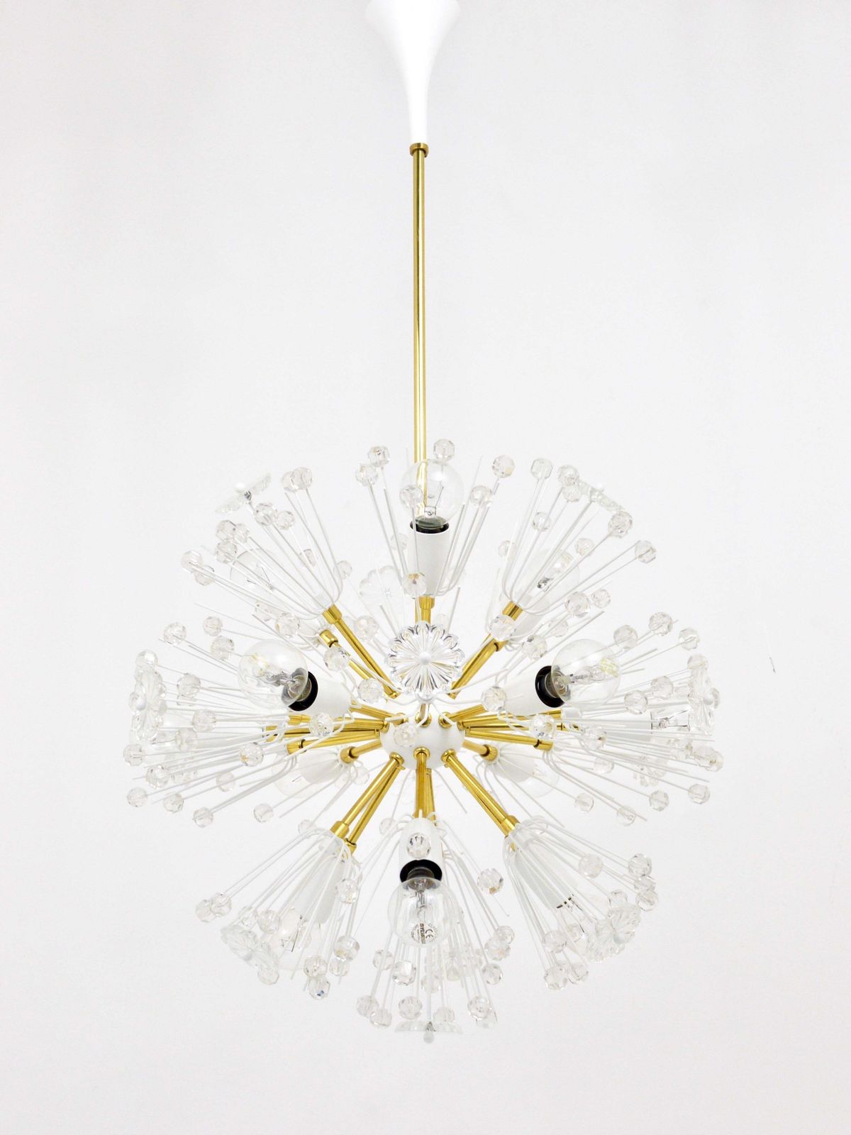 photo for sale Emil Stejnar Blowball Sputnik Brass Chandelier By Rupert Nikoll, Austria, 1950s