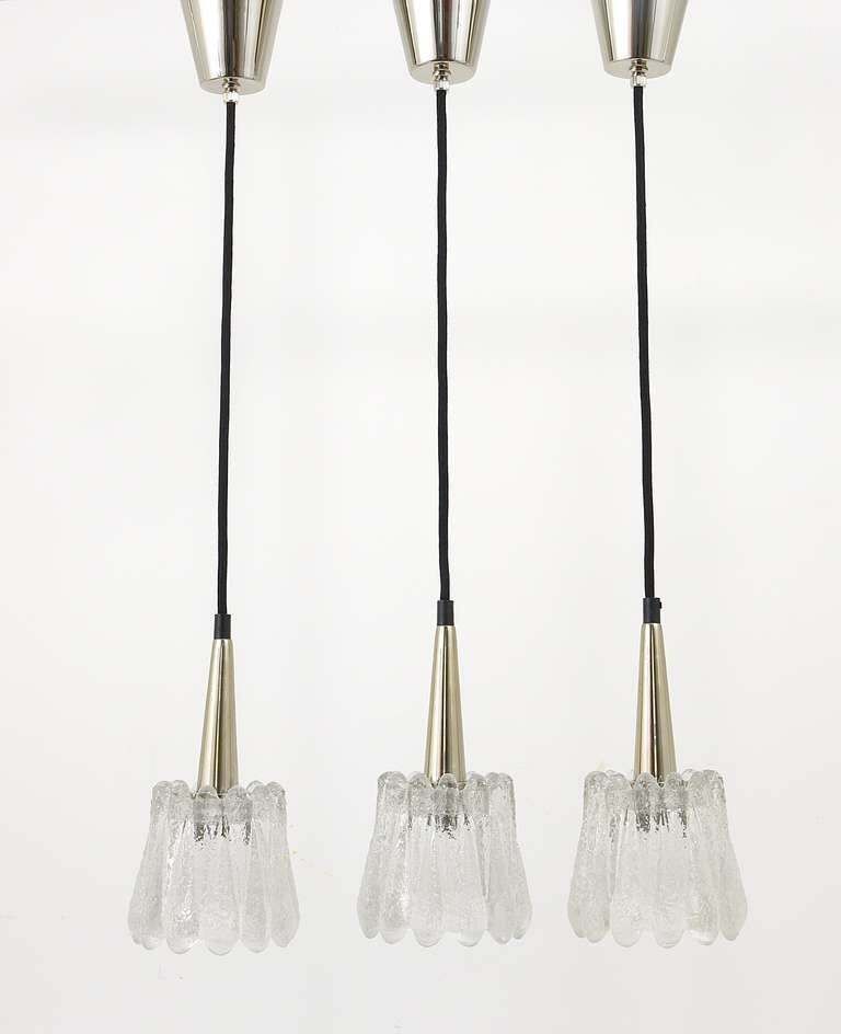 Carl Fagerlund – Set Van Drie Glazen Hanglampen, Orrefors, Zweden, Jaren 1960 photo for sale
