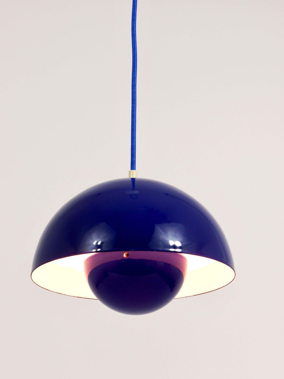Blue Verner Panton Flowerpot Enameled Pendant Lamp, Louis Poulsen, Denmark, 1969 photo 524.0