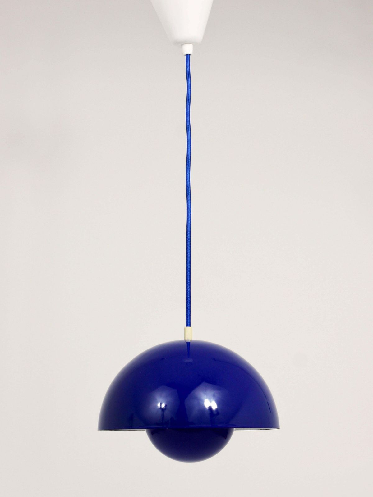 Blue Verner Panton Flowerpot Enameled Pendant Lamp, Louis Poulsen, Denmark, 1969 photo buy