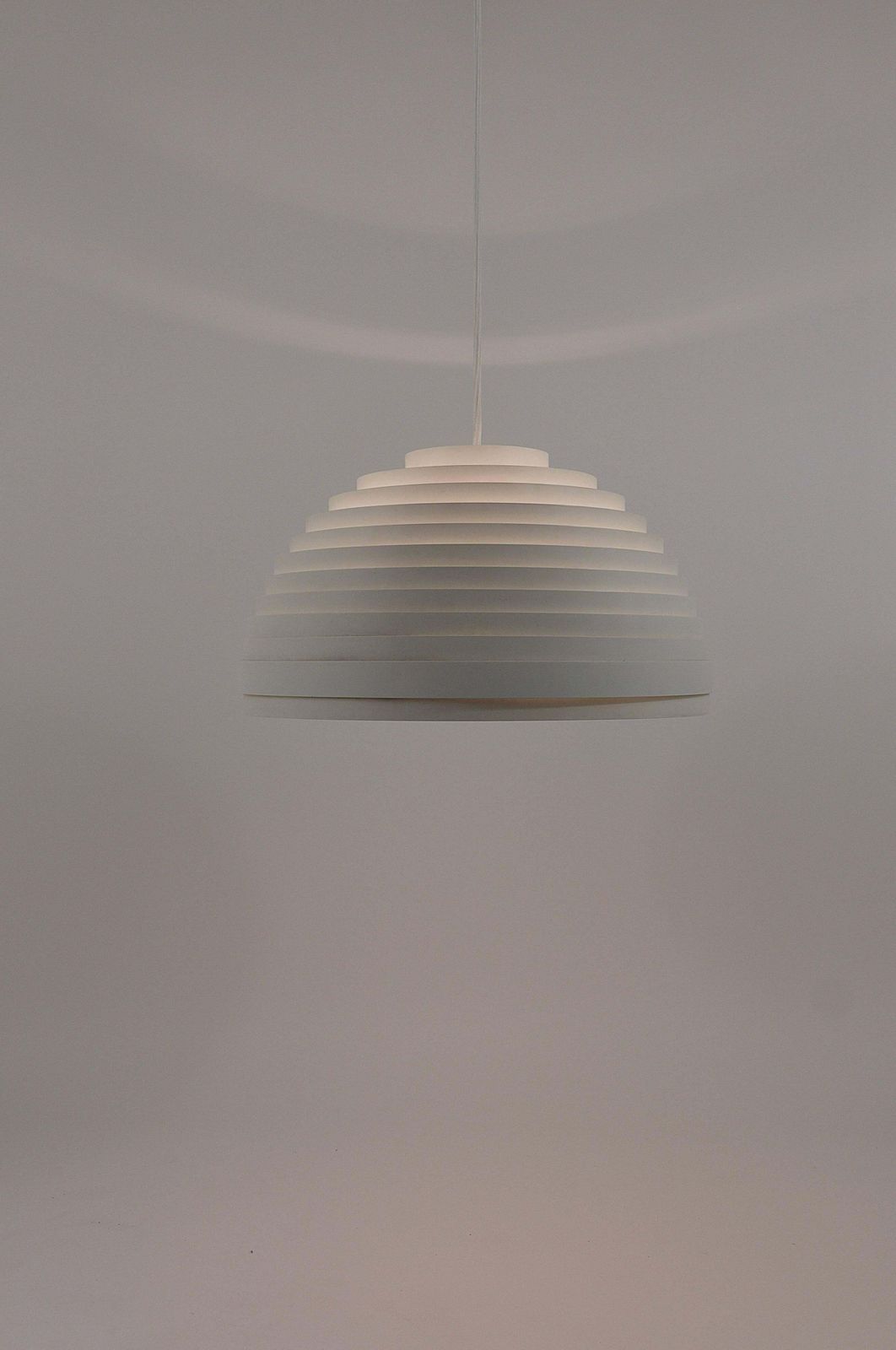 1960s Panton Style "Dynamic" Lamella Ring Pendant Moon Lamp By Vest, Austria photo vintage