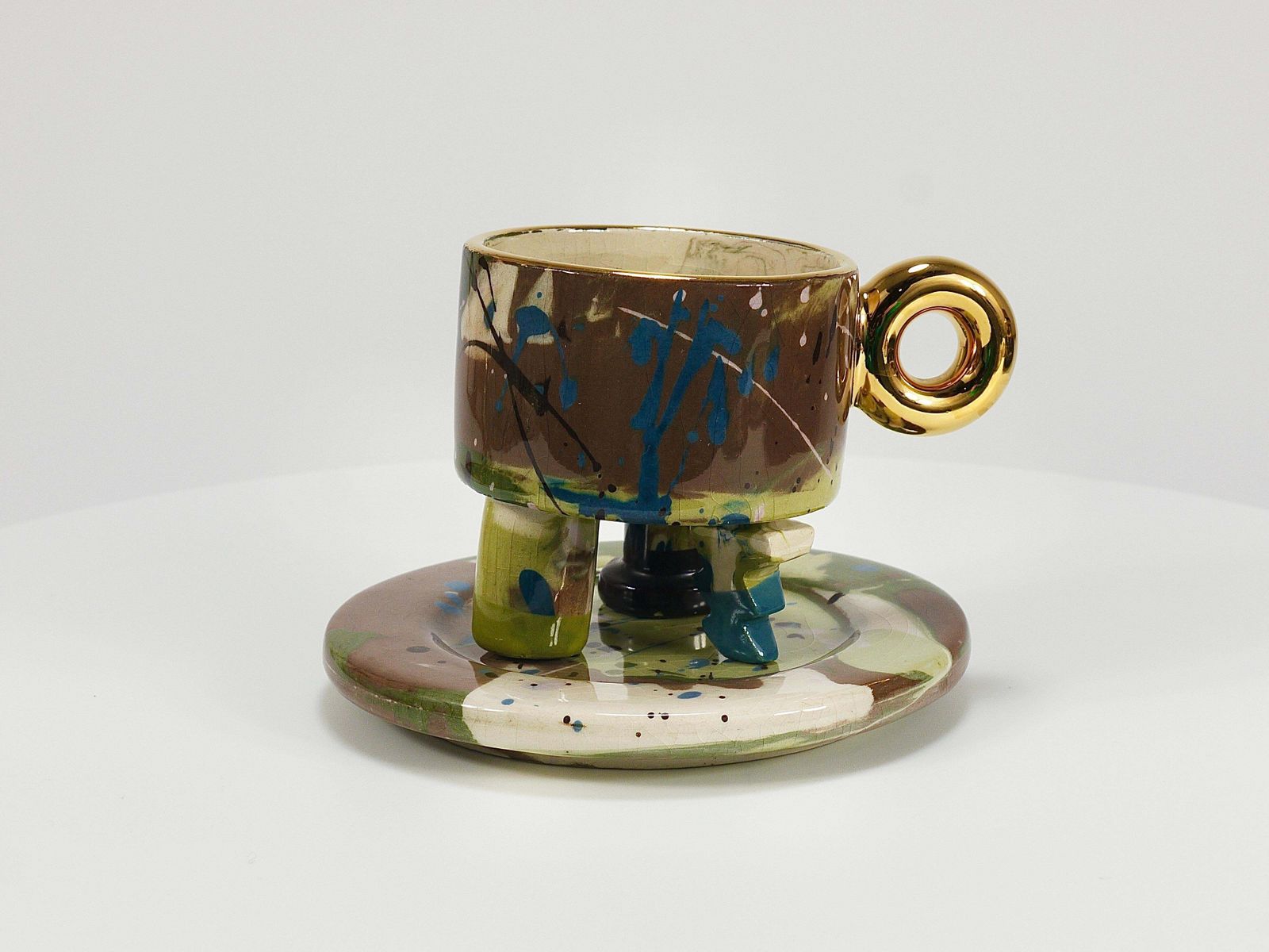 Juraj Mahalik Sculptural Postmodern Pop Art Tea Service By Art4, Slovakia, 1990s photo vintage