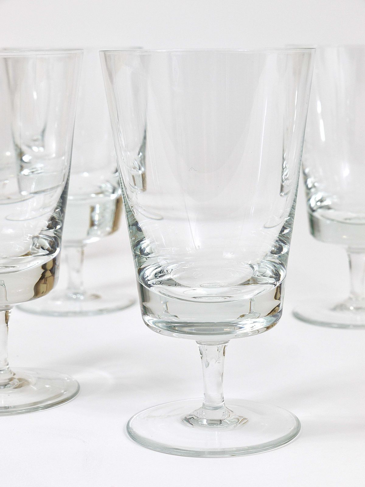 Oswald Haerdtl Set Of Six Mid Century Crystal Wine Glasses, Austria, 1950s photo vintage