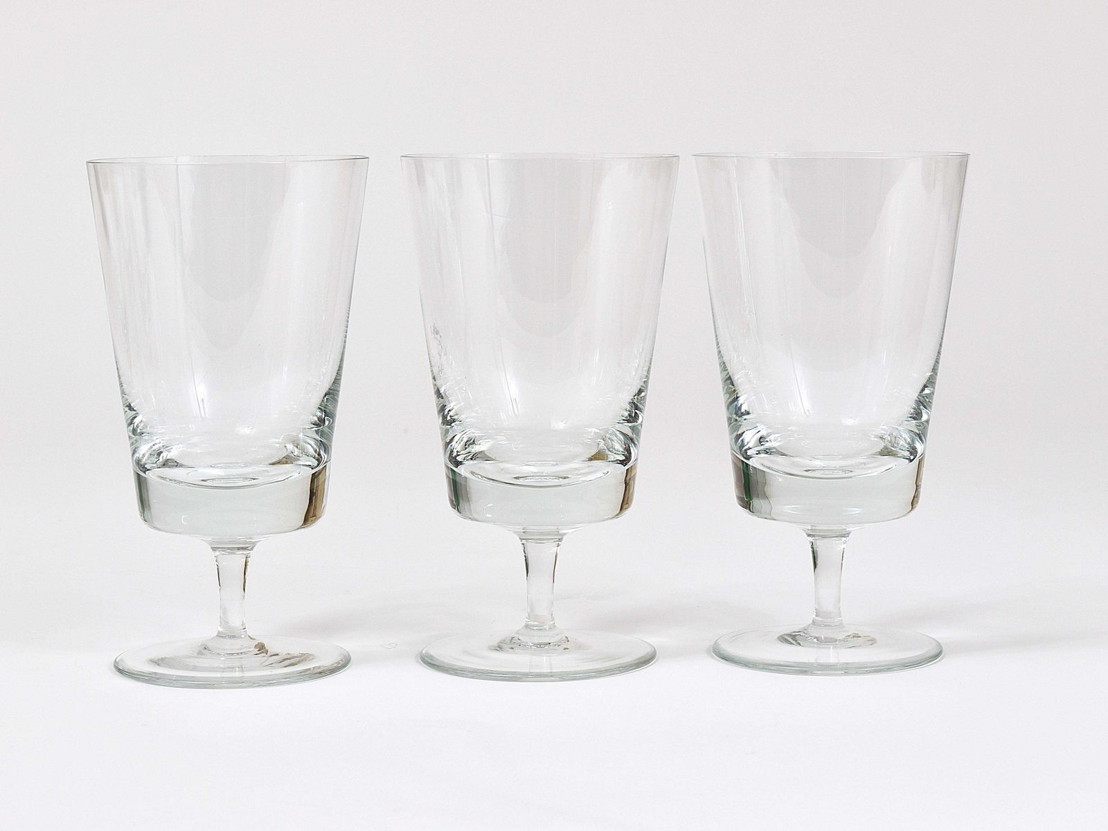 photo for sale Oswald Haerdtl Set Of Six Mid Century Crystal Wine Glasses, Austria, 1950s