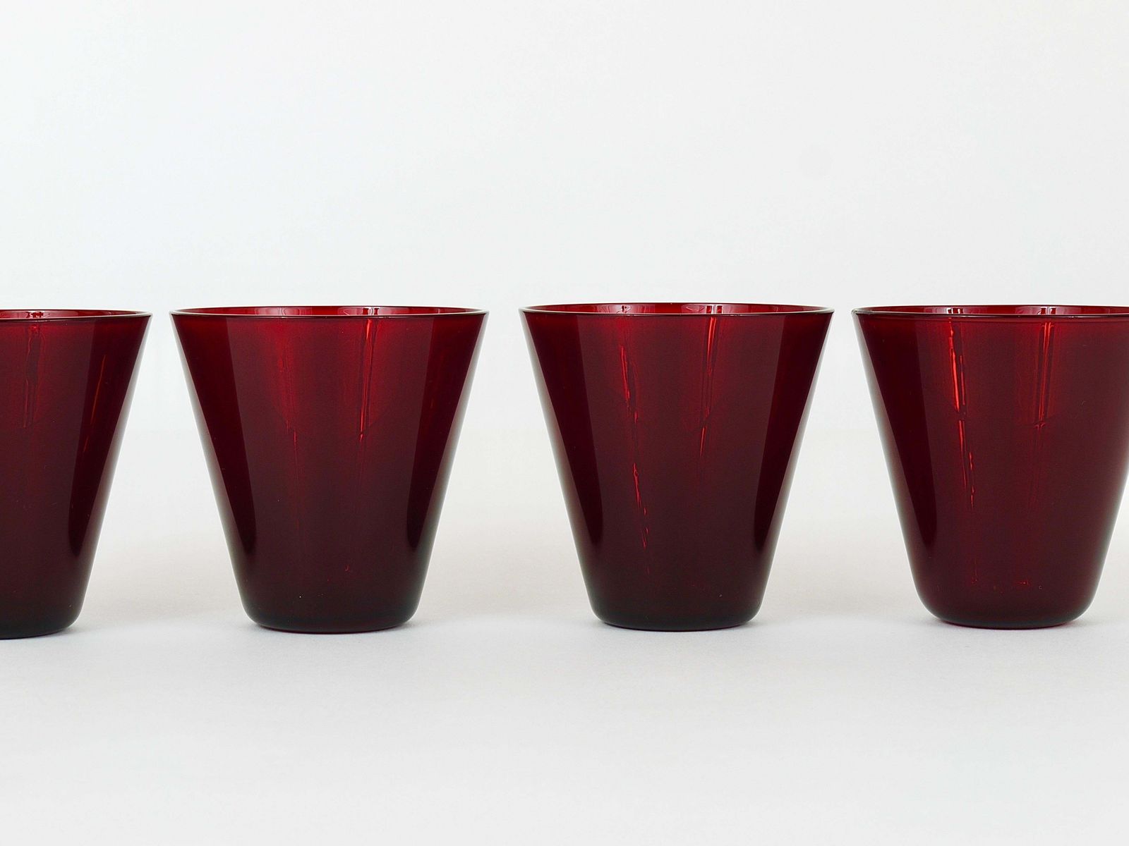 258.0 Four Kaj Franck Kartio Midcentury Drinking Glasses By Nuutajarvi Nottsjo Finland photo