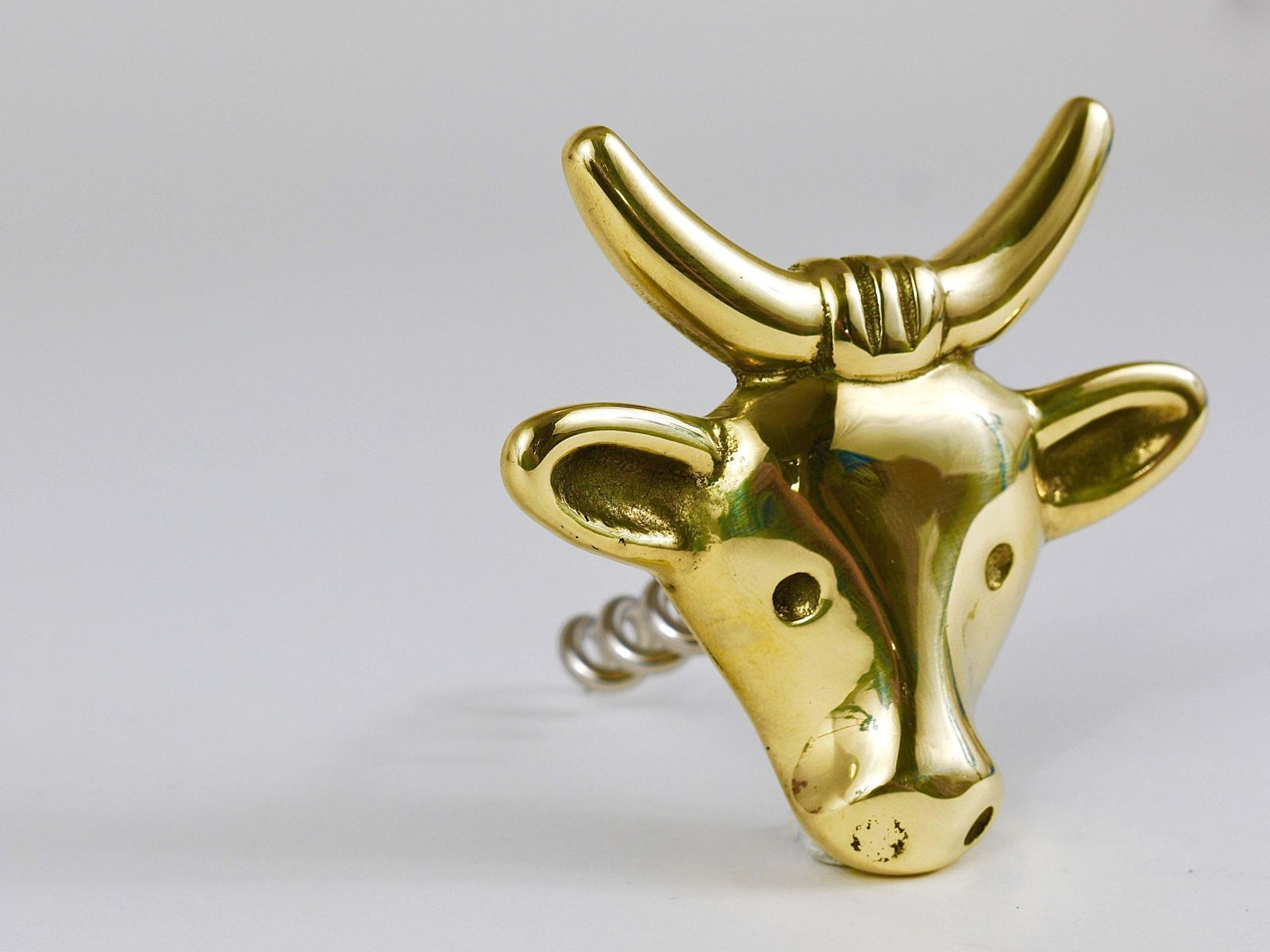 Walter Bosse Cow Brass Cork Screw Bottle Opener, Herta Baller, Austria, 1950s photo for sale