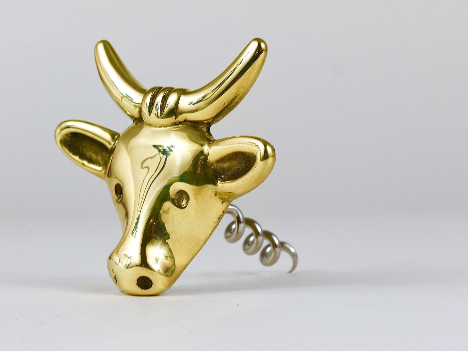 Walter Bosse Cow Brass Cork Screw Bottle Opener, Herta Baller, Austria, 1950s photo 258.0