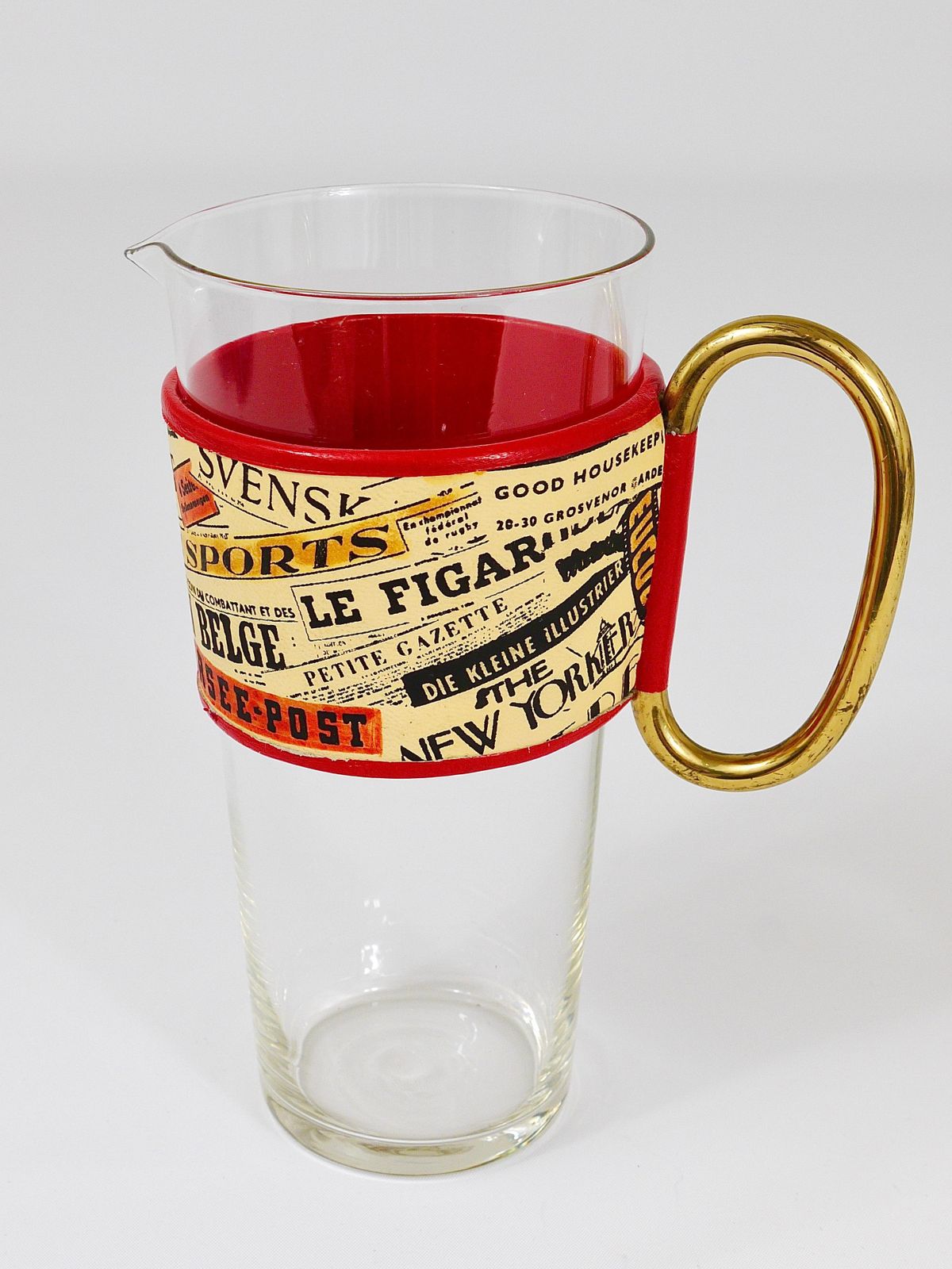 photo for sale Carl Auböck Martini Newspaper Midcentury Glass Pitcher, Austria, 1950s