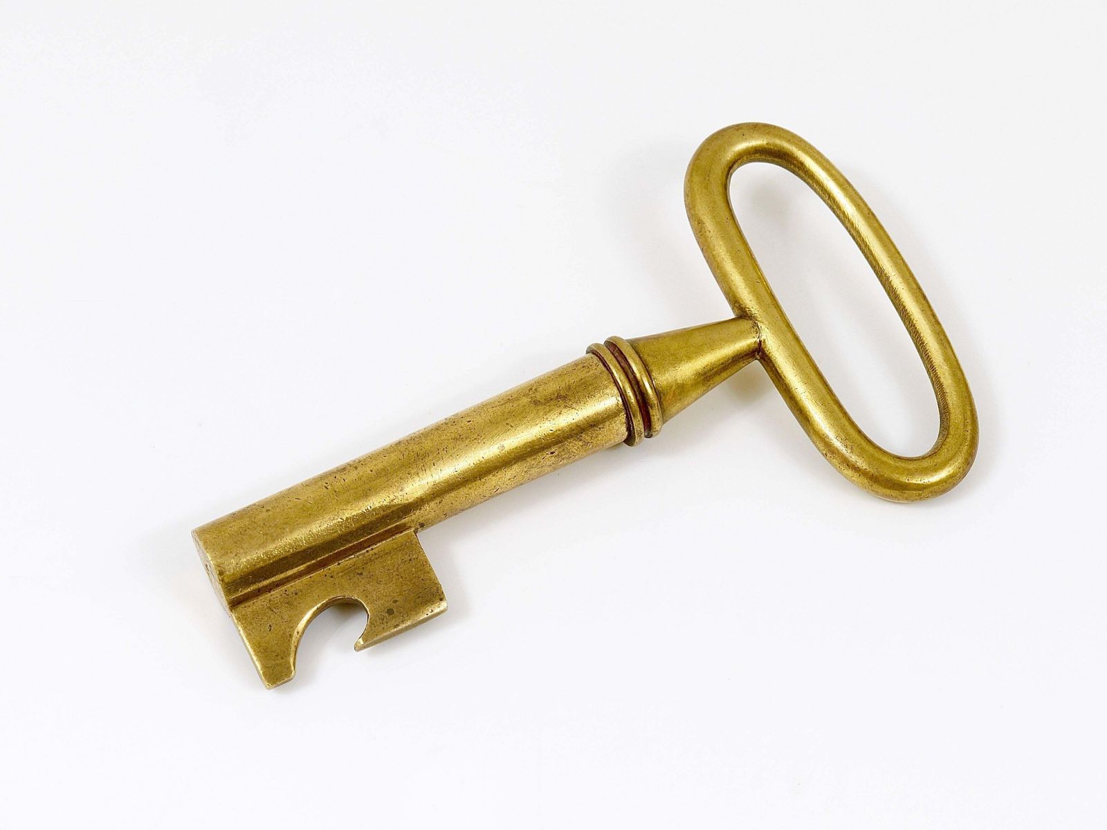 Carl Aubock Big Brass Key Cork Screw, Bottle Opener, Paperweight, Austria, 1950s photo vinterior