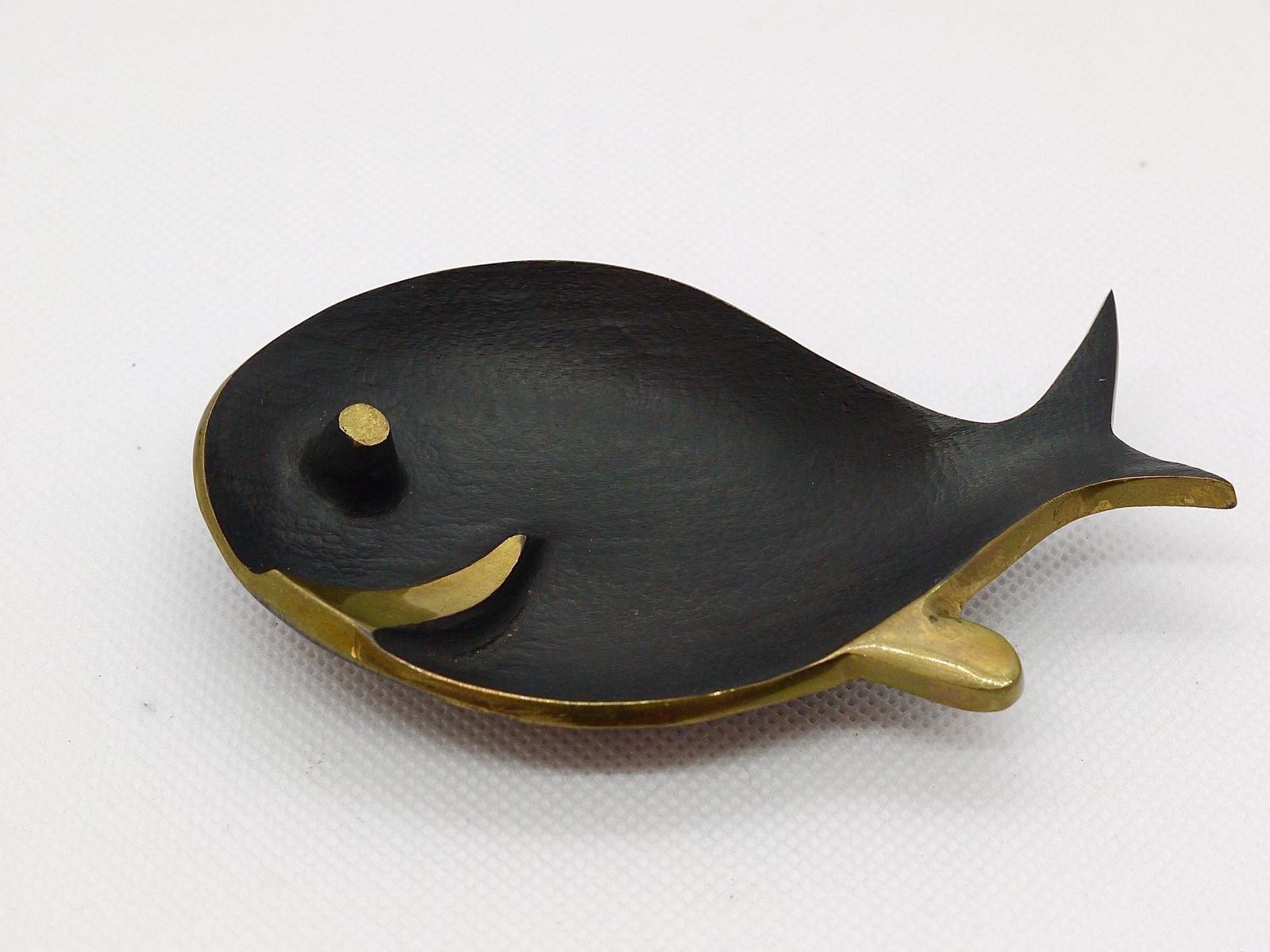 Walter Bosse Fish Midcentury Brass Bowl Or Ashtray, Herta Baller, 1950s photo 290.0