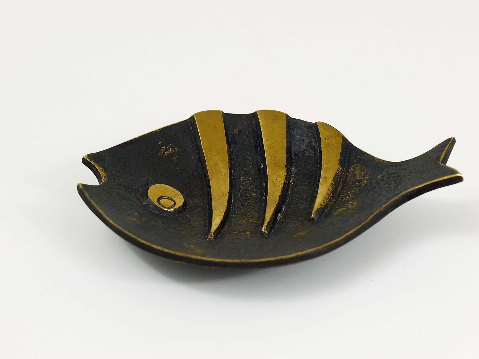 Walter Bosse Fish Mid Century Brass Bowl Ashtray Herta Baller, Austria, 1950s photo furniture