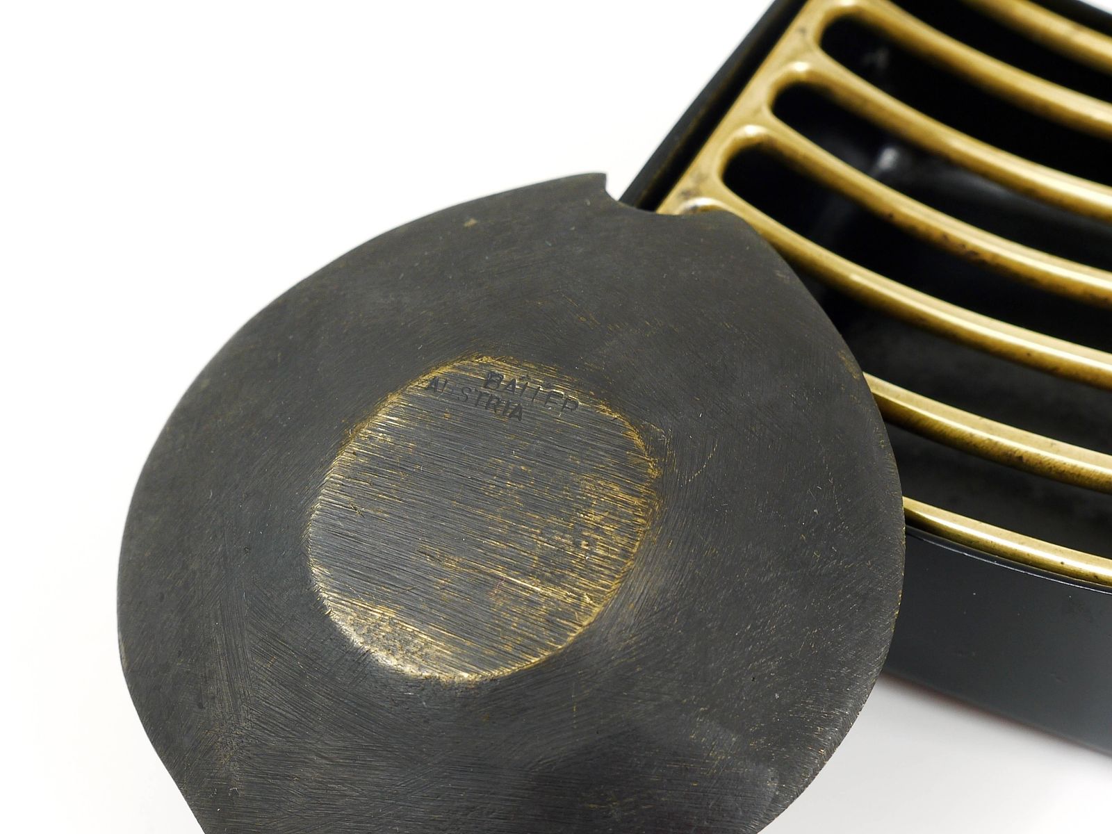 Walter Bosse Fish Mid Century Brass Bowl Ashtray Herta Baller, Austria, 1950s photo vintage