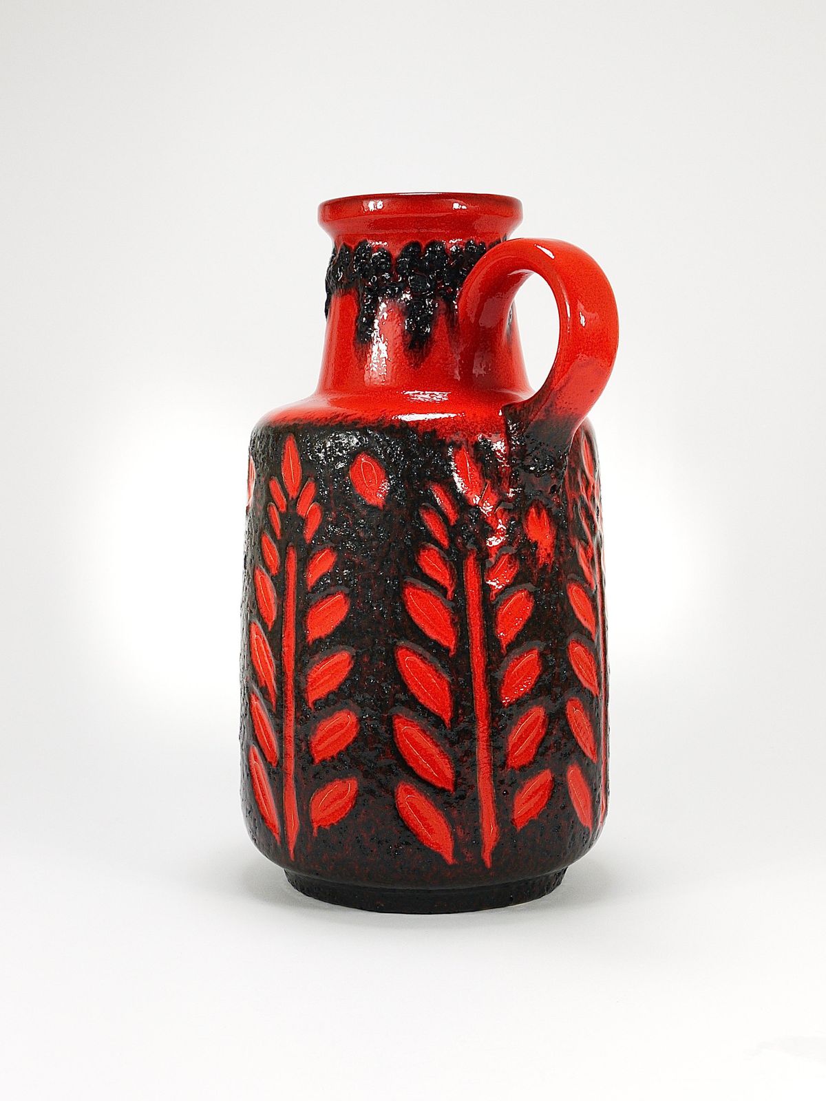 Tall Fat Lava Art Pottery Floor Vase By Scheurich, Western Germany, 1970s photo 314.0