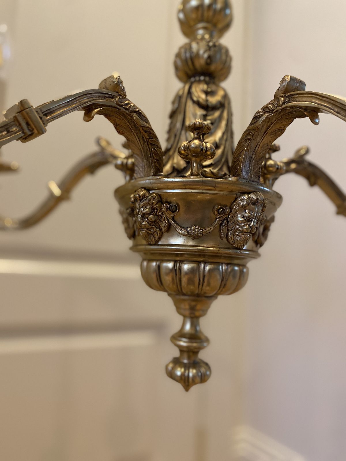 Antique French Ormolu 5 Lights Chandelier Louis XV Style photo Lighting