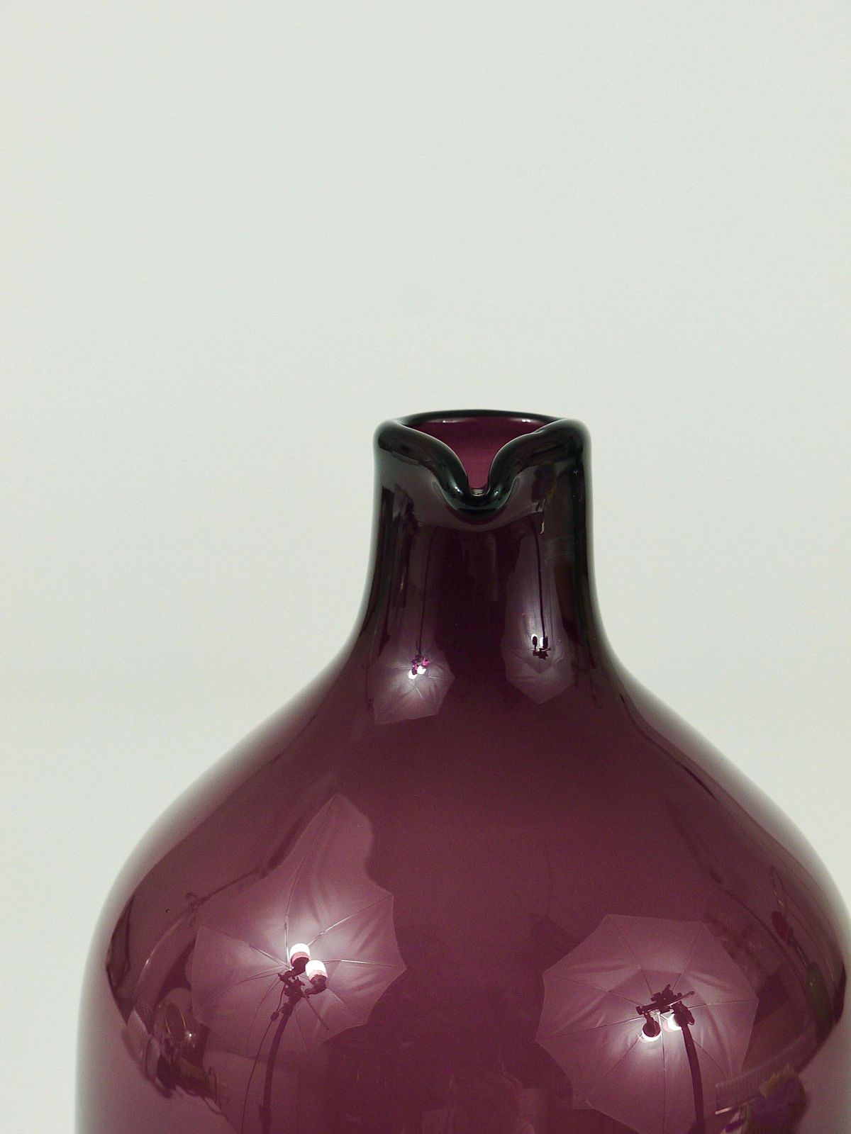 Signed Purple Timo Sarpaneva Pullo Bird Bottle Glass Vase, Iittala, Finland photo vintage