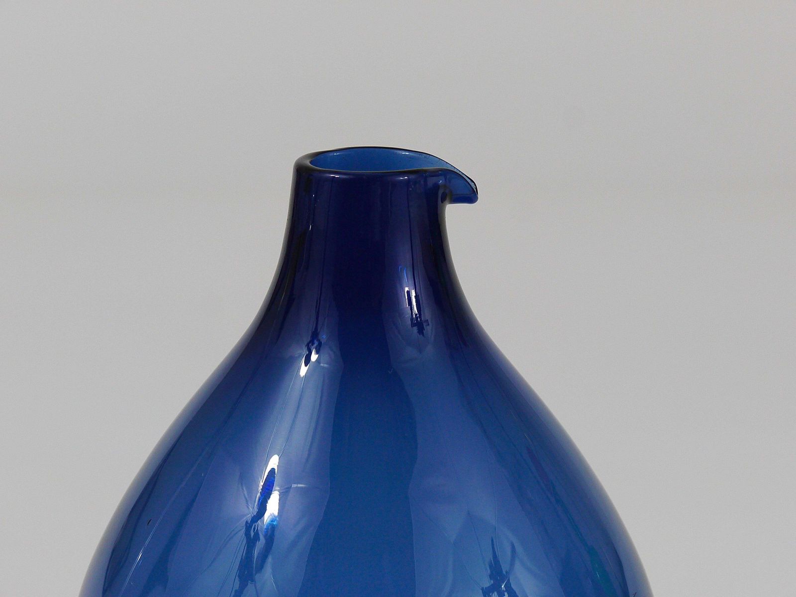 photo buy Signed Blue Timo Sarpaneva Pullo Bird Bottle Glass Vase, Iittala, Finland, 1950s