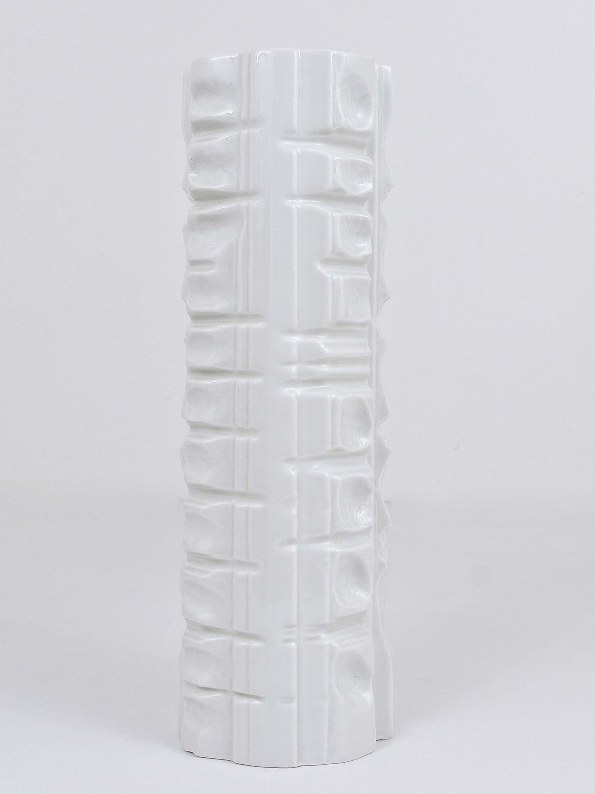 Rosenthal Germany Op Art Huge White Relief Porcelain Vase, 1960s photo furniture