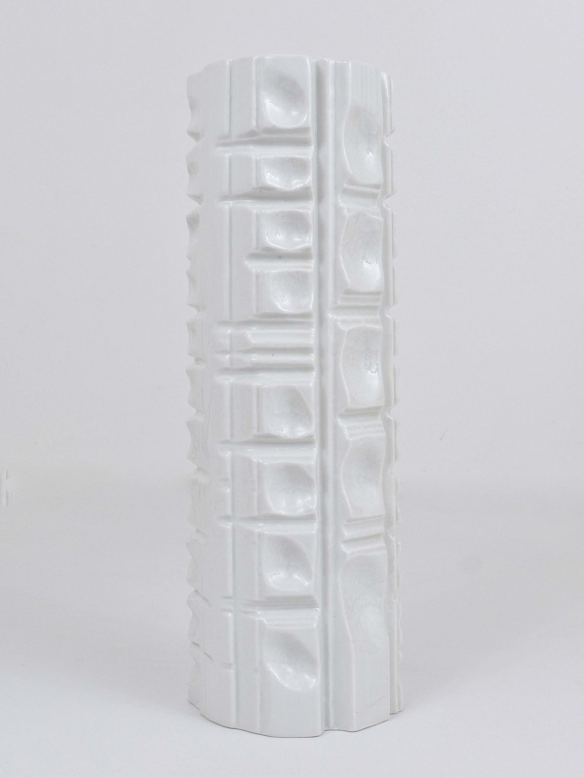 photo furniture Rosenthal Germany Op Art Huge White Relief Porcelain Vase, 1960s
