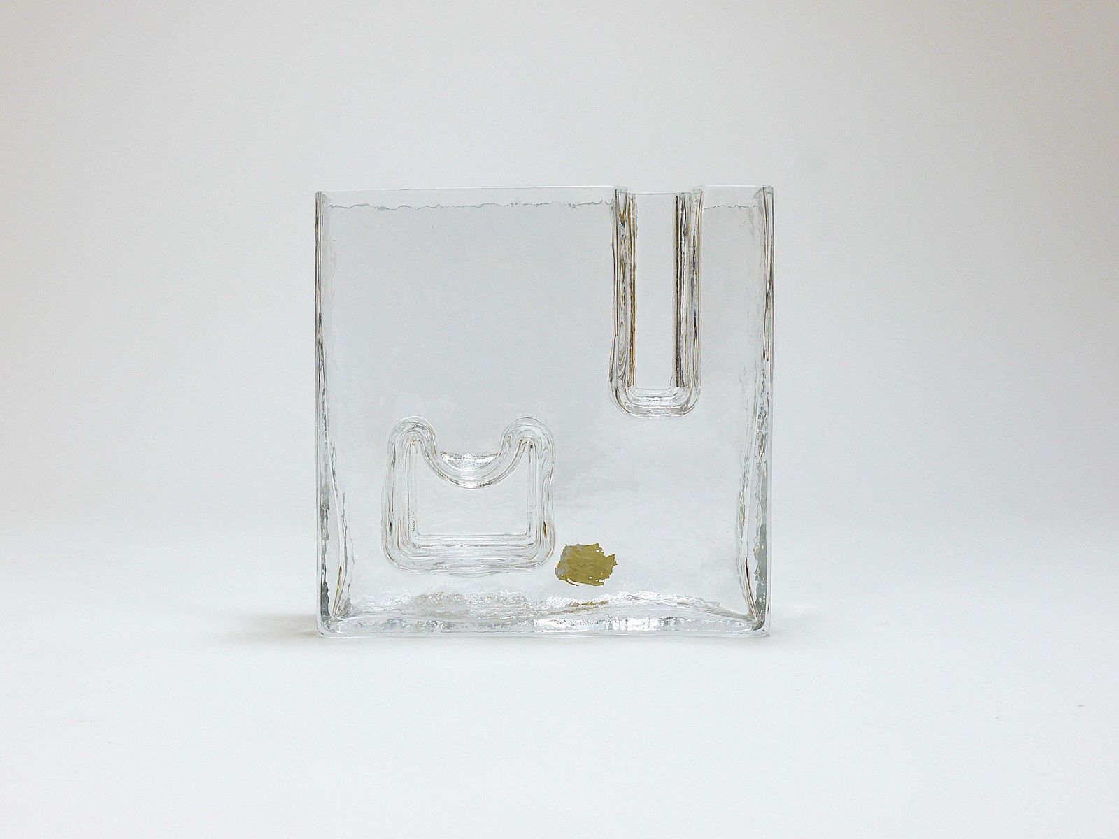 Home Decor Op Art Ice Glass Vase By Claus Josef Riedel, Austria, 1970s photo
