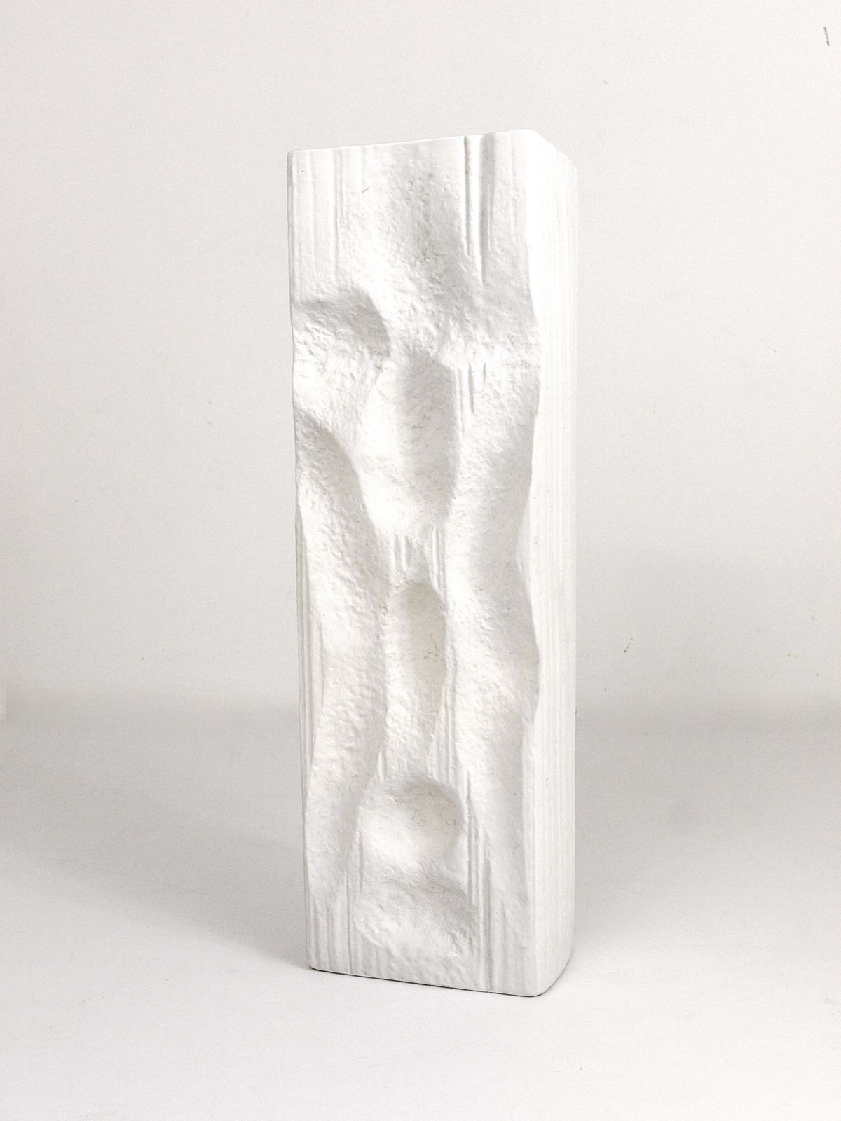Huge White Relief Op Art Porcelain Vase, Martin Freyer, Rosenthal Germany, 1960s photo buy
