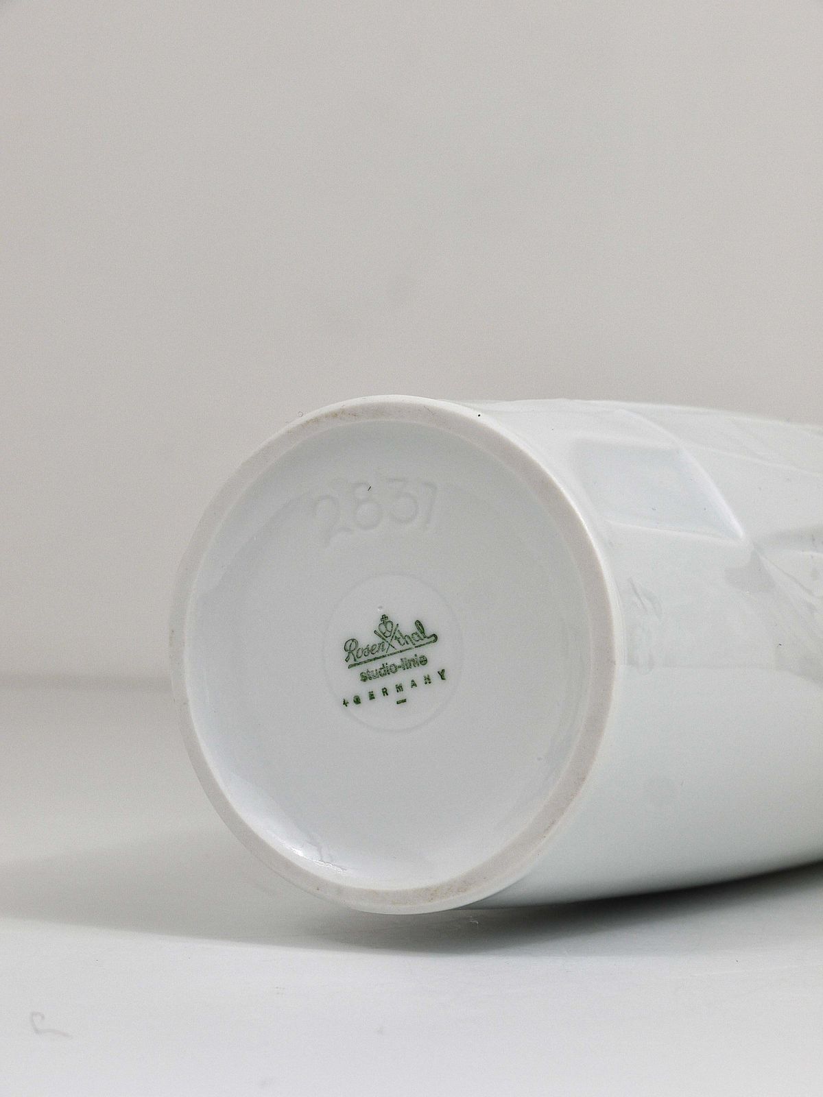 photo furniture Cuno Fischer Rosenthal Studio Linie White Relief Op Art Porcelain Vase, 1960s