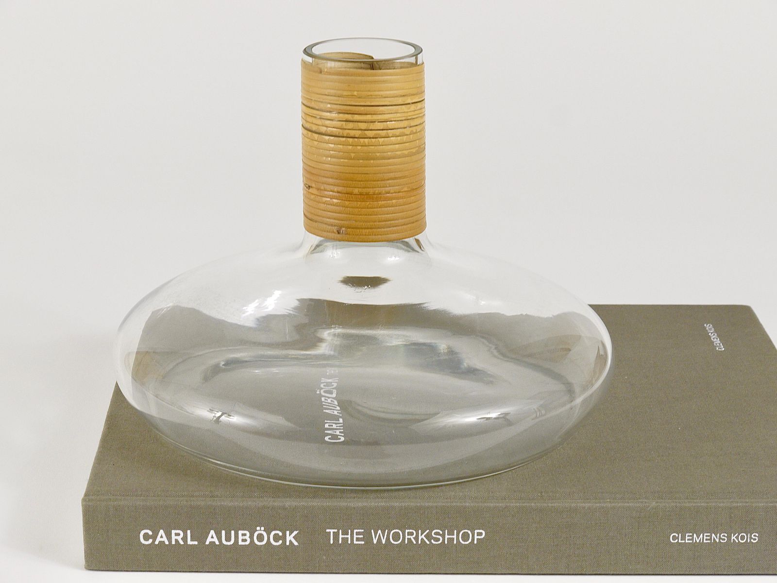 Carl Aubock Vase Or Decanter With Wicker Top, Midcentury, Austria, 1950s photo Home Decor