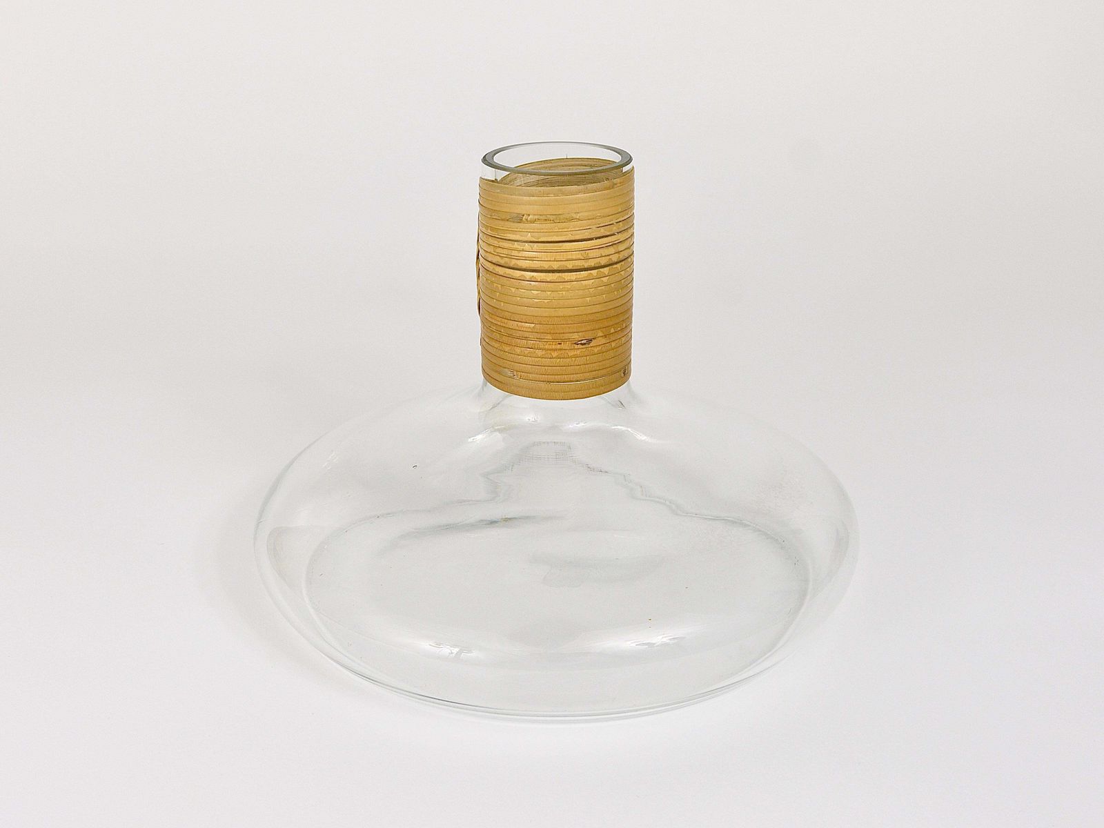 photo vinterior Carl Aubock Vase Or Decanter With Wicker Top, Midcentury, Austria, 1950s