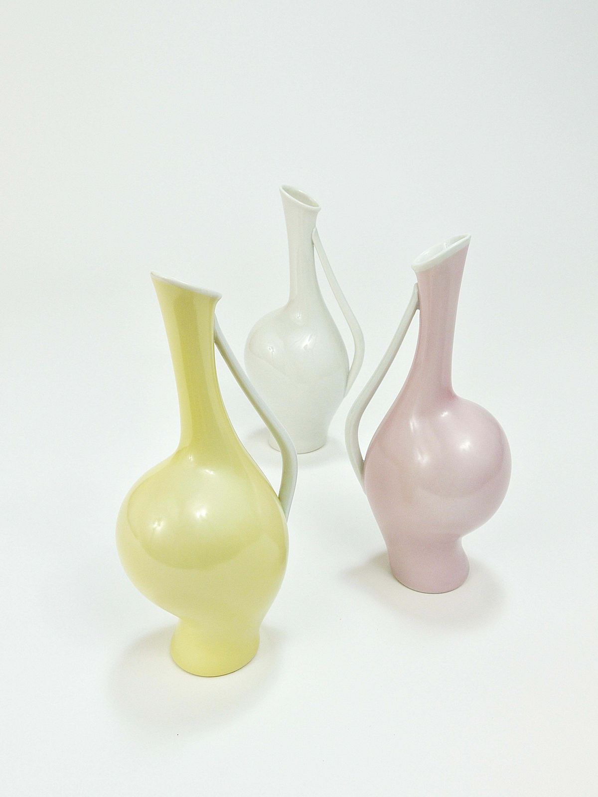 3 Rosenthal „Luise“ Midcentury Porcelain Pastel Vases, Fritz Heidenreich, German photo 314.0