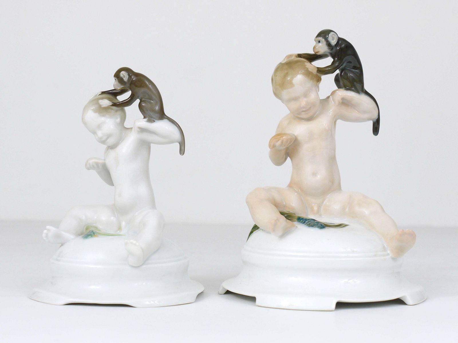 1910s Rosenthal Putto & Monkey Porcelain Sculpture By Ferdinand Liebermann photo furniture