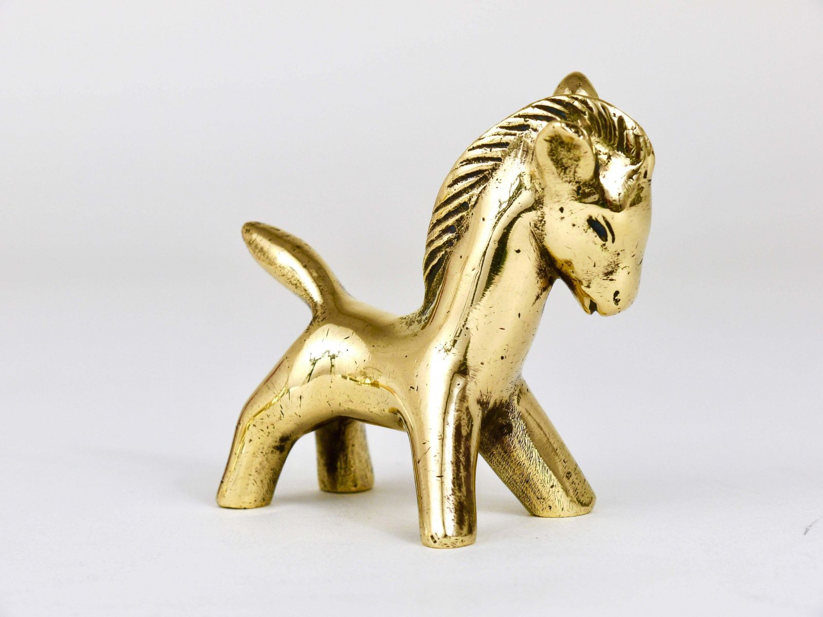 Walter Bosse Midcentury Brass Horse Figurine, Herta Baller, Austria, 1950s photo furniture