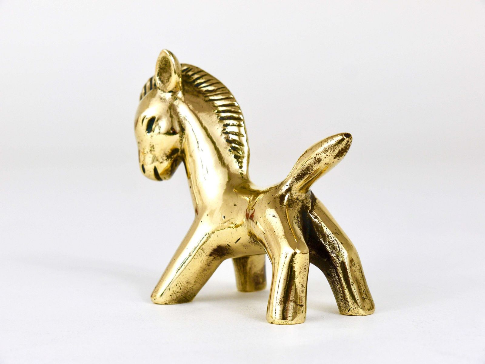 Walter Bosse Midcentury Brass Horse Figurine, Herta Baller, Austria, 1950s photo 223.0