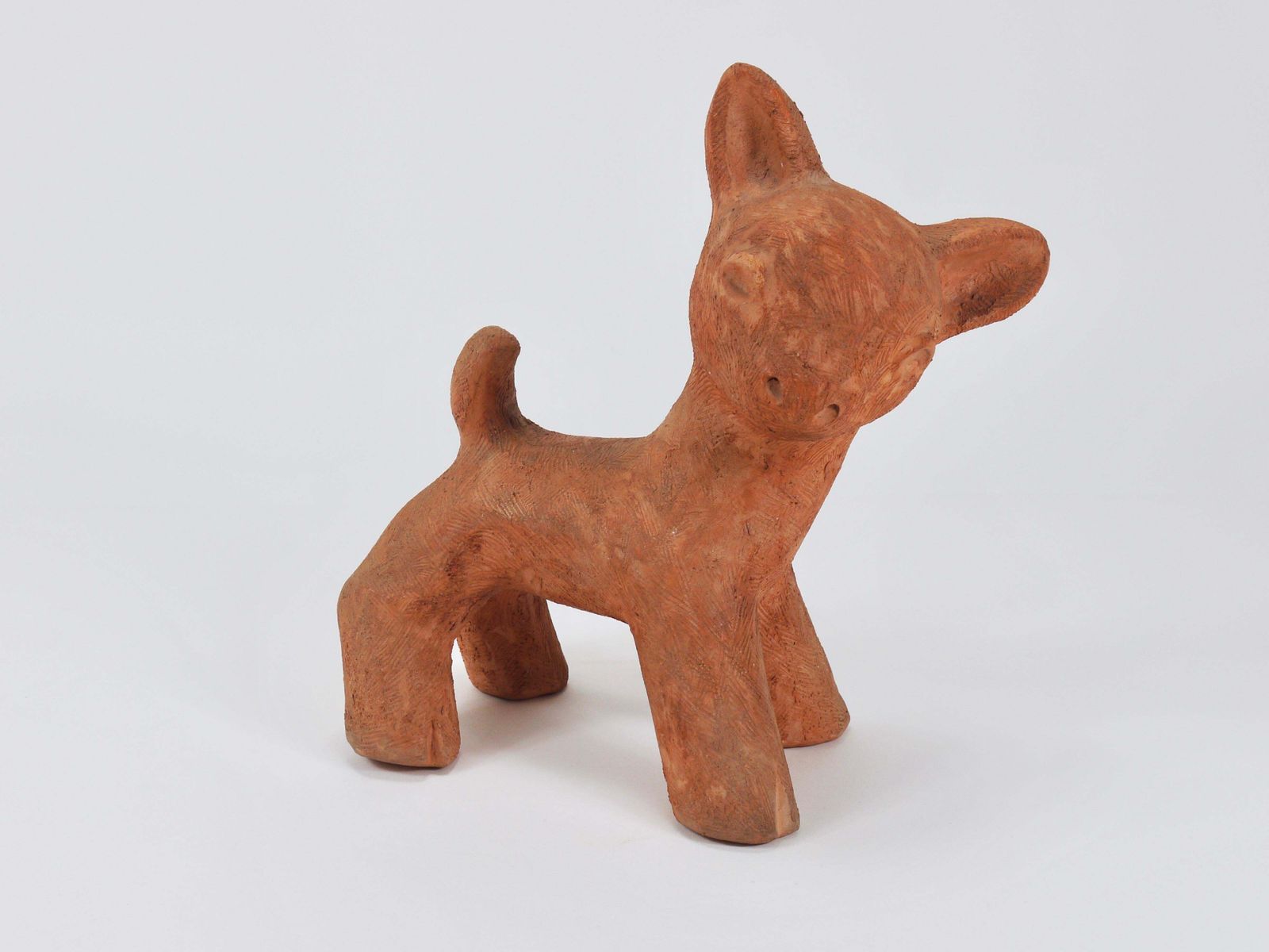 1773.0 Walter Bosse Large Baby Deer Pottery Ceramic Sculpture, Austria, 1920s photo