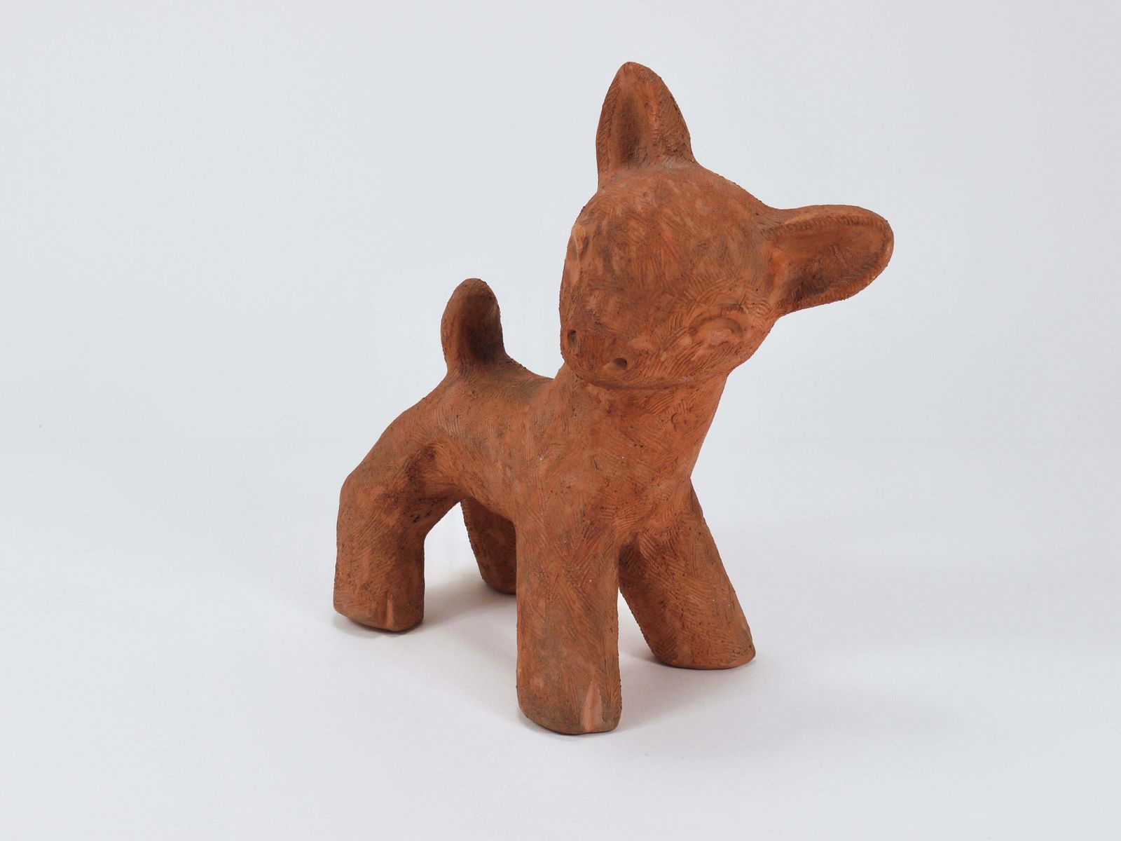 photo vinterior Walter Bosse Large Baby Deer Pottery Ceramic Sculpture, Austria, 1920s